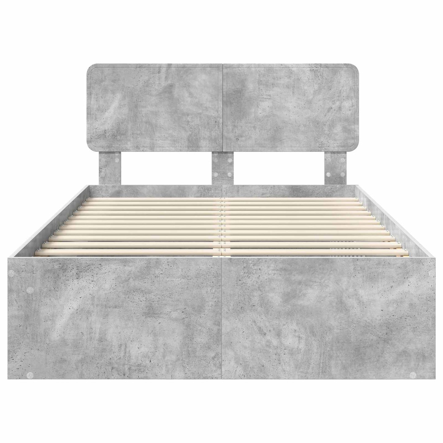 Bedframe met hoofdeinde Beton 120 x 200 cm Massief grenenhout is nu te koop bij PeponiXL, paradijselijk wonen!