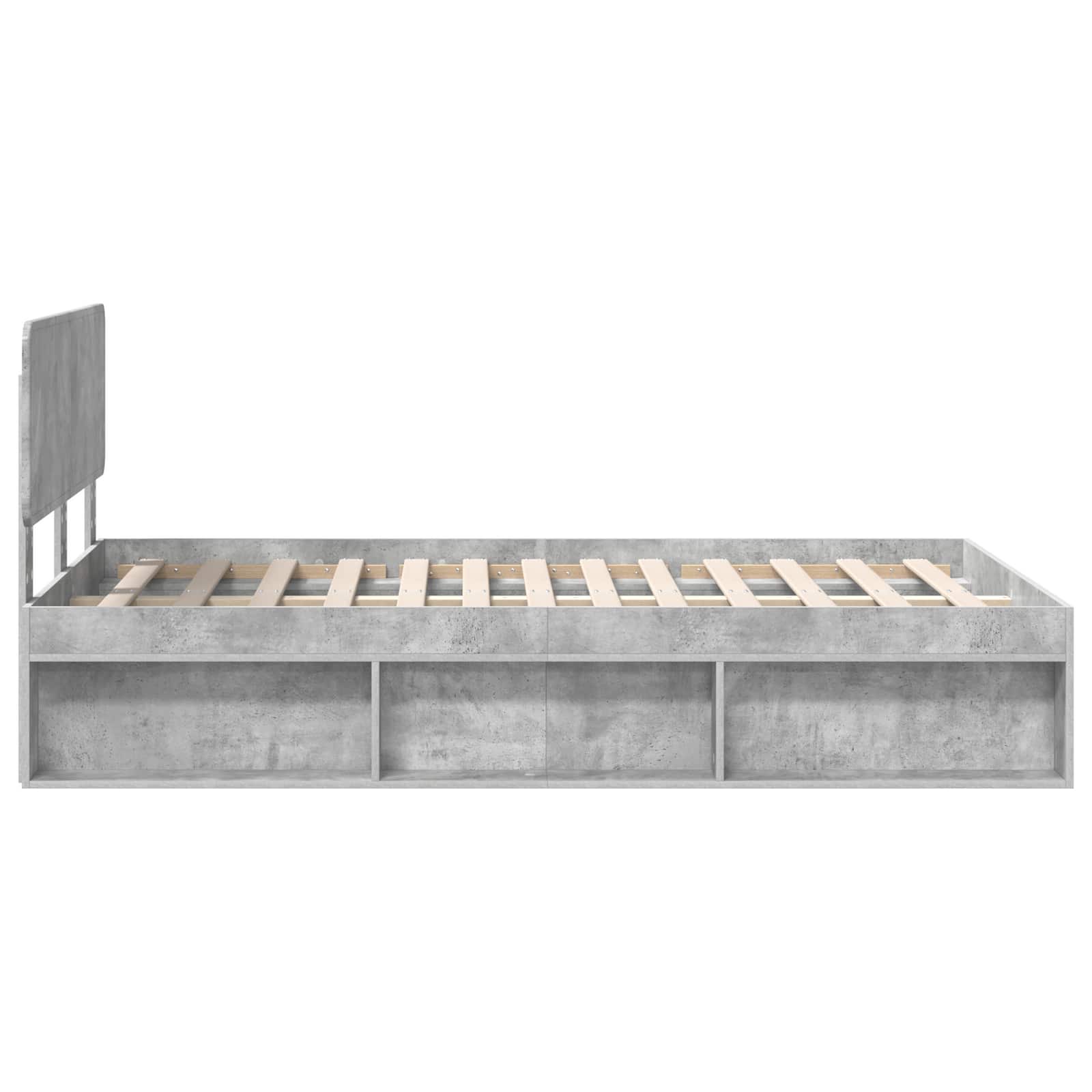 Bedframe met hoofdeinde Beton 120 x 200 cm Massief grenenhout is nu te koop bij PeponiXL, paradijselijk wonen!