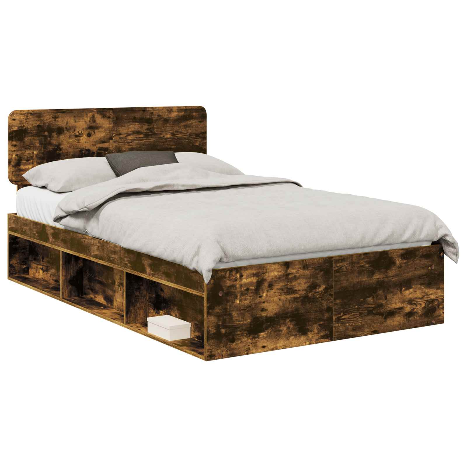Bedframe Gerookt eiken 120 x 200 cm Massief grenenhout is nu te koop bij PeponiXL, paradijselijk wonen!