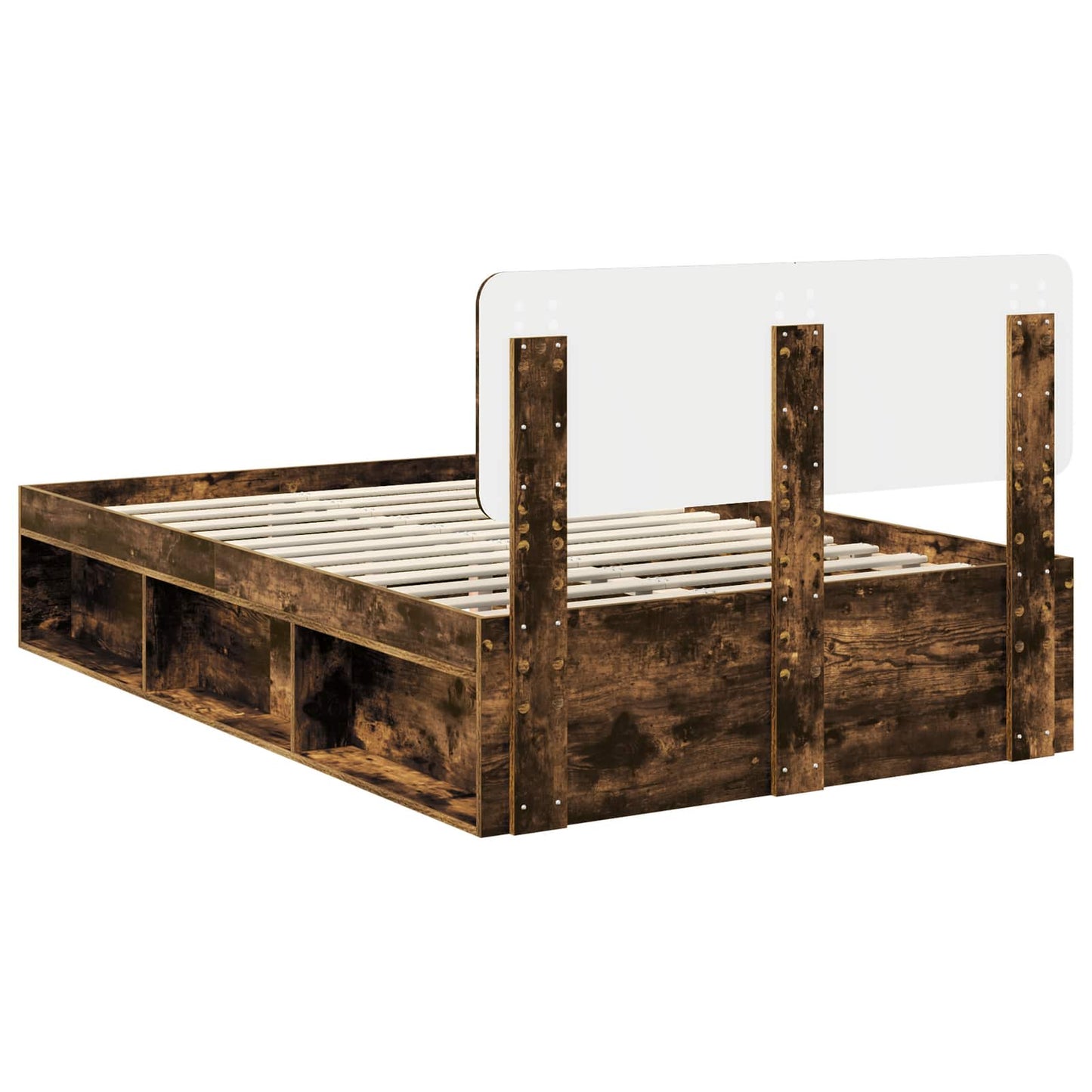 Bedframe Gerookt eiken 120 x 200 cm Massief grenenhout is nu te koop bij PeponiXL, paradijselijk wonen!