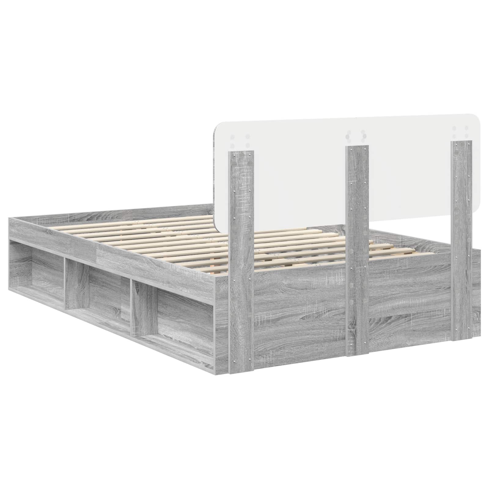 Bedframe Grijs Sonoma 120 x 200 cm Massief grenenhout is nu te koop bij PeponiXL, paradijselijk wonen!
