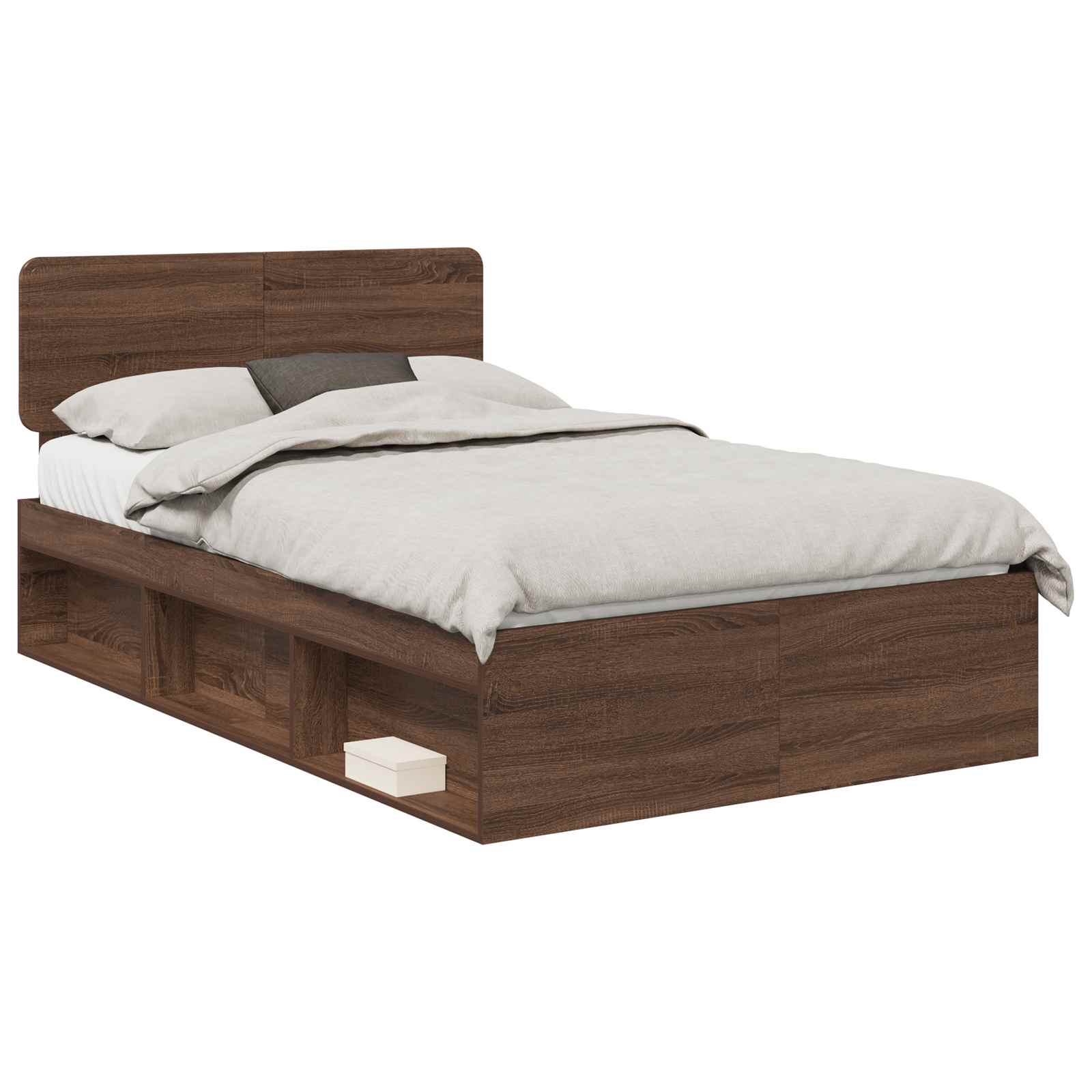 Bedframe Bruin Eiken 120 x 200 cm Massief grenenhout is nu te koop bij PeponiXL, paradijselijk wonen!