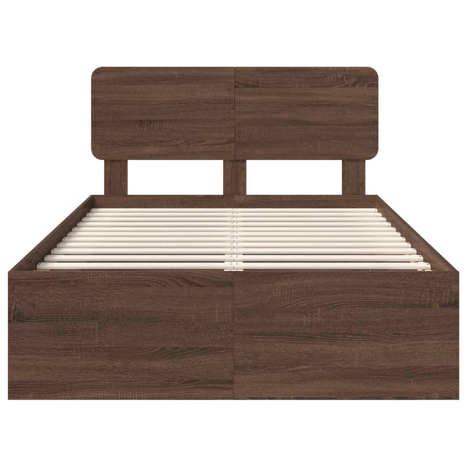 Bedframe Bruin Eiken 120 x 200 cm Massief grenenhout is nu te koop bij PeponiXL, paradijselijk wonen!