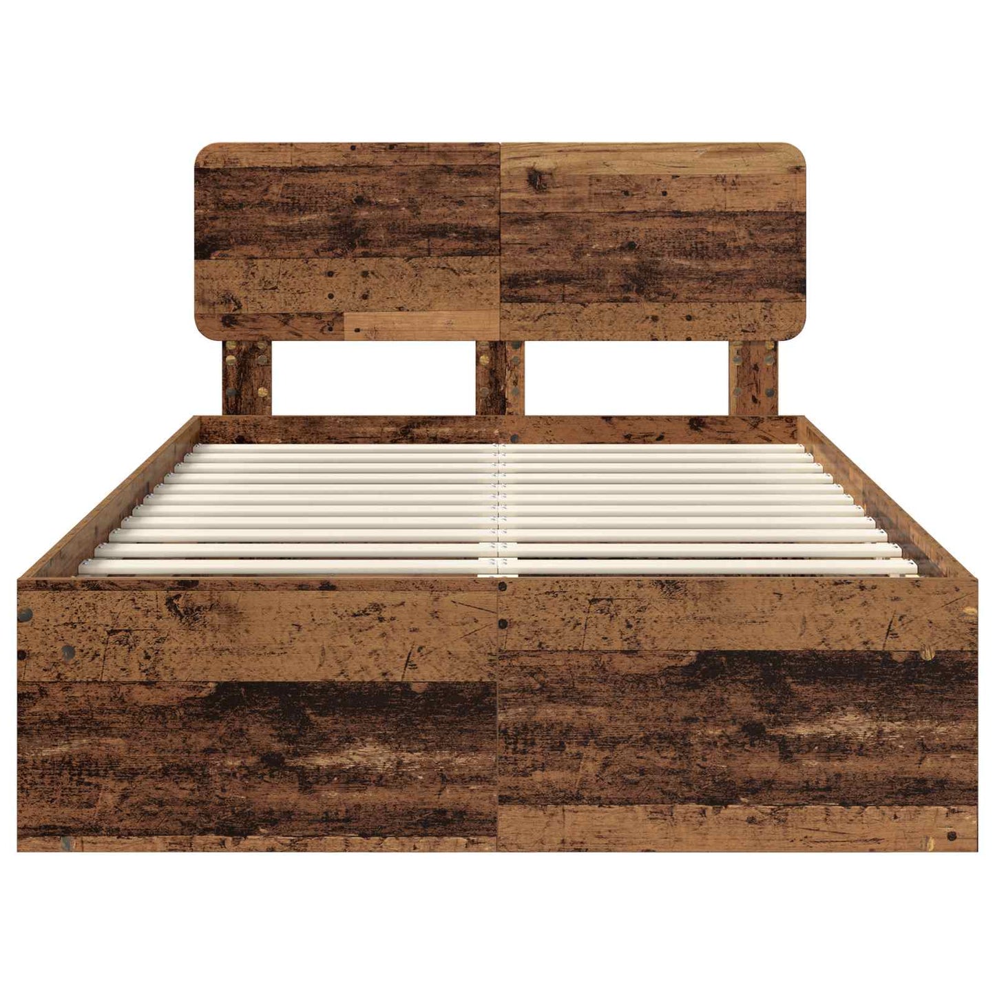 Bedframe met hoofdeinde Oudhout 120 x 200 cm Massief grenenhout is nu te koop bij PeponiXL, paradijselijk wonen!