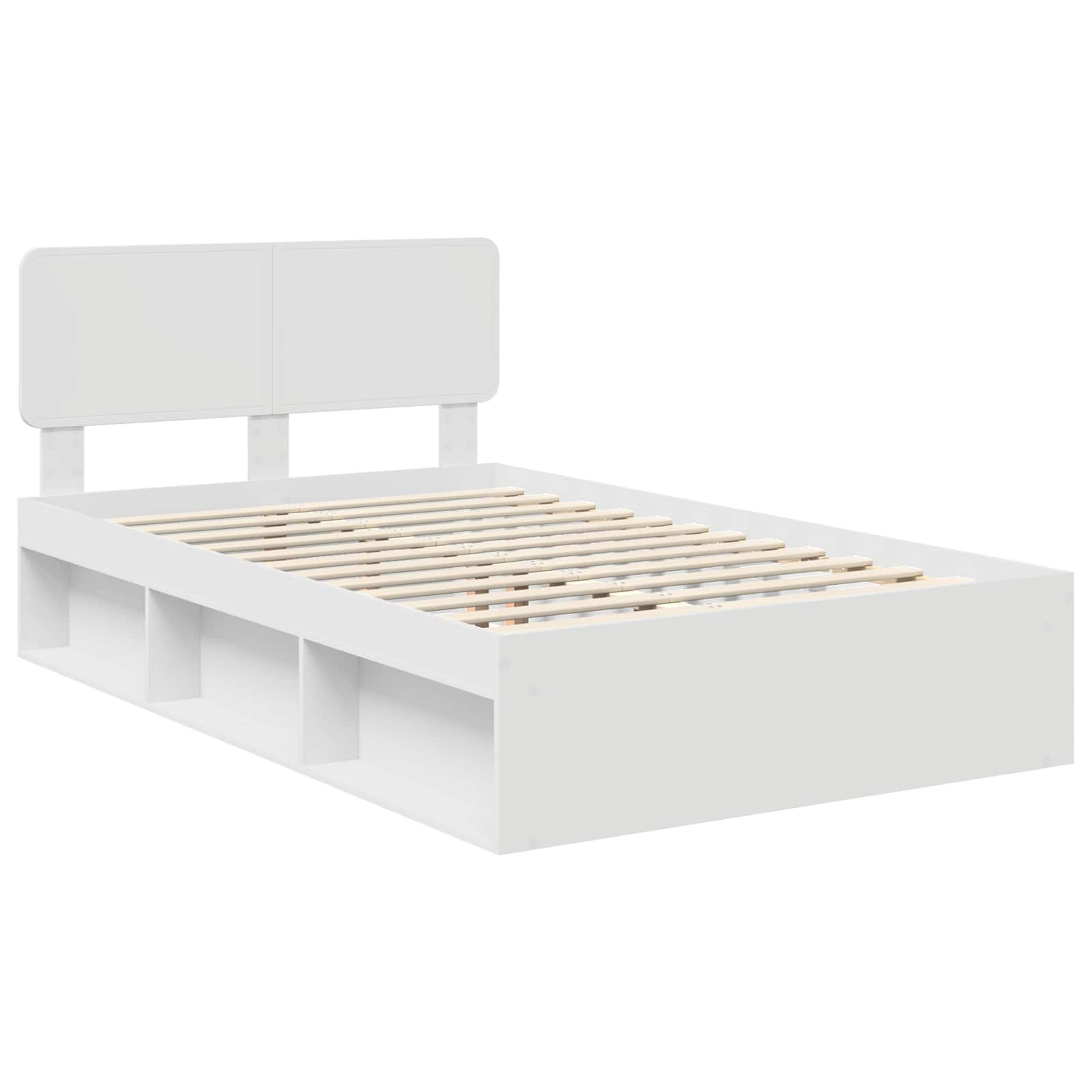 Bedframe met hoofdeinde Wit 120 x 190 cm Massief grenenhout is nu te koop bij PeponiXL, paradijselijk wonen!
