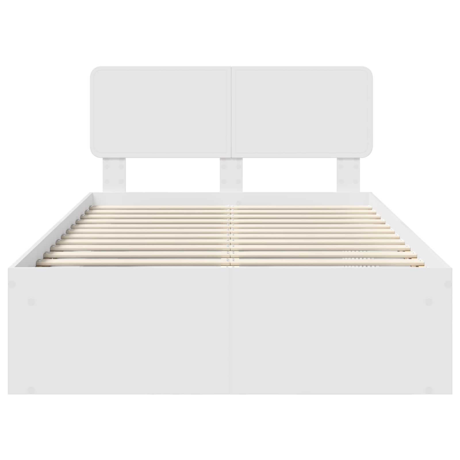 Bedframe met hoofdeinde Wit 120 x 190 cm Massief grenenhout is nu te koop bij PeponiXL, paradijselijk wonen!