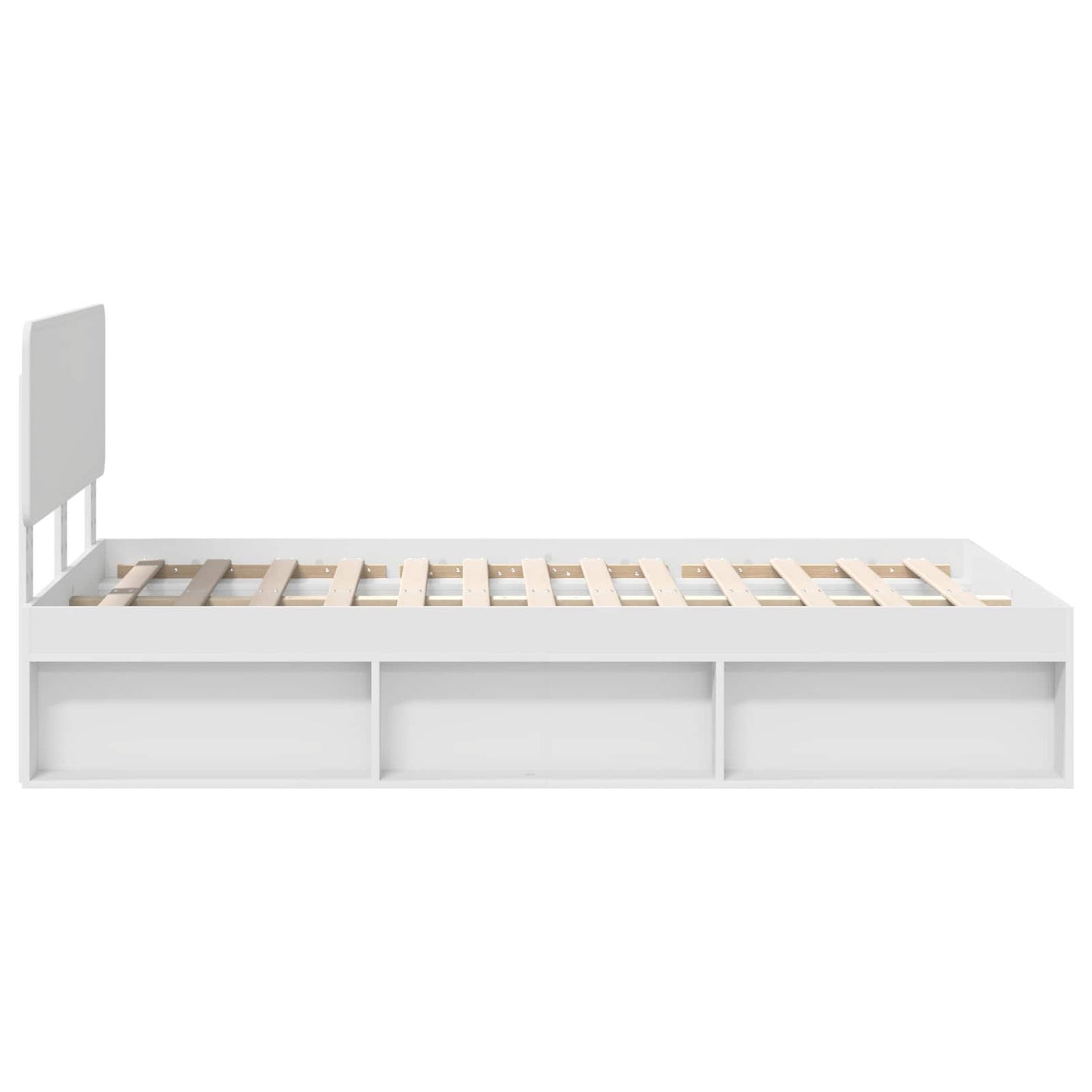 Bedframe met hoofdeinde Wit 120 x 190 cm Massief grenenhout is nu te koop bij PeponiXL, paradijselijk wonen!