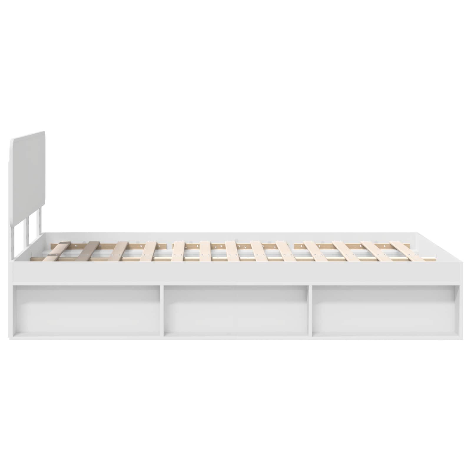 Bedframe met hoofdeinde Wit 120 x 190 cm Massief grenenhout is nu te koop bij PeponiXL, paradijselijk wonen!