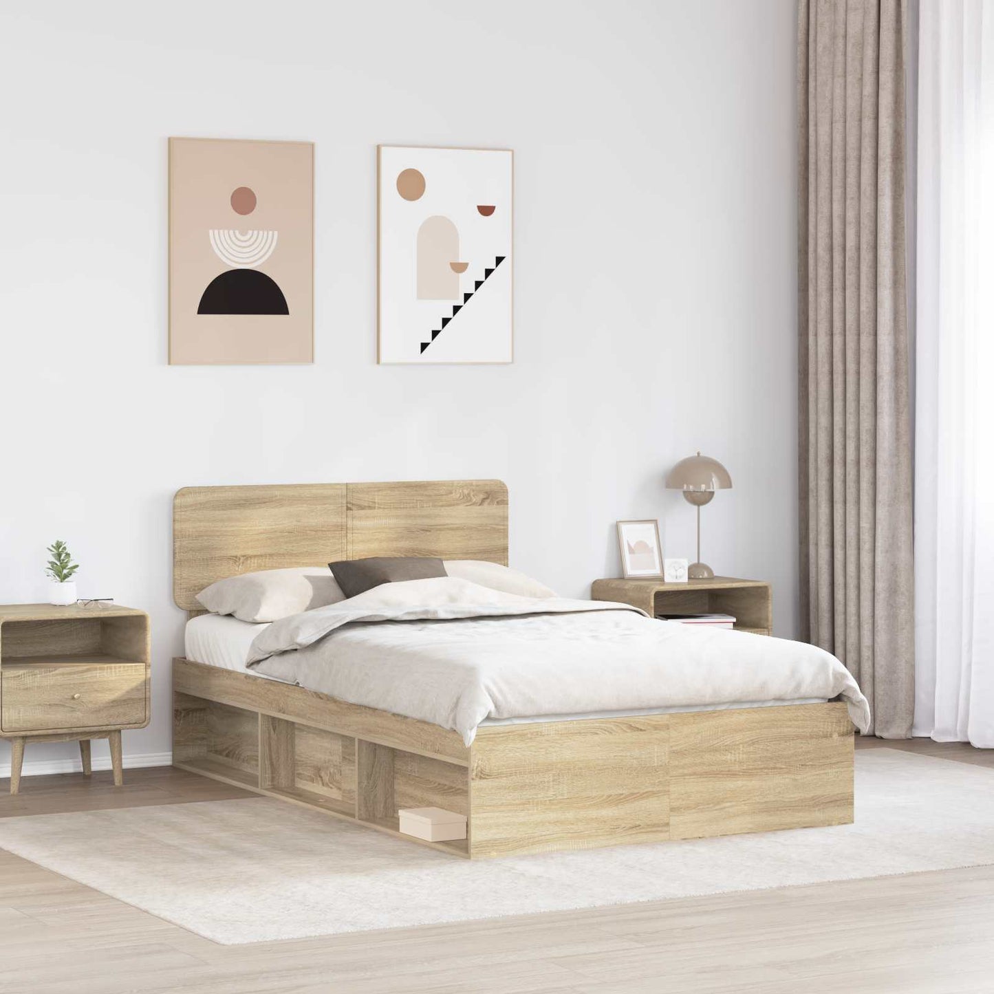 Bedframe met hoofdeinde Sonoma 120 x 190 cm Massief grenenhout is nu te koop bij PeponiXL, paradijselijk wonen!