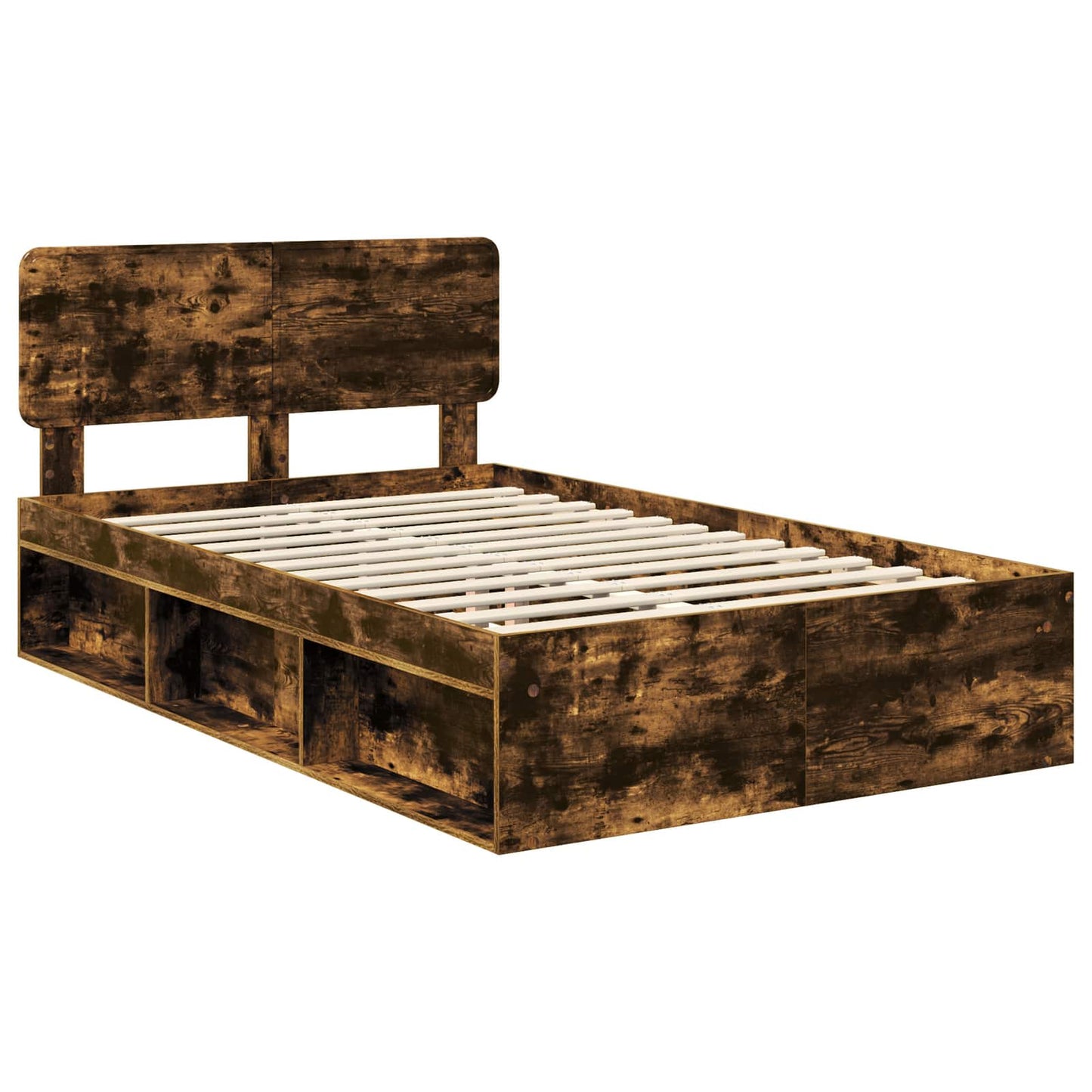 Bedframe Gerookt eiken 120 x 190 cm Massief grenenhout is nu te koop bij PeponiXL, paradijselijk wonen!