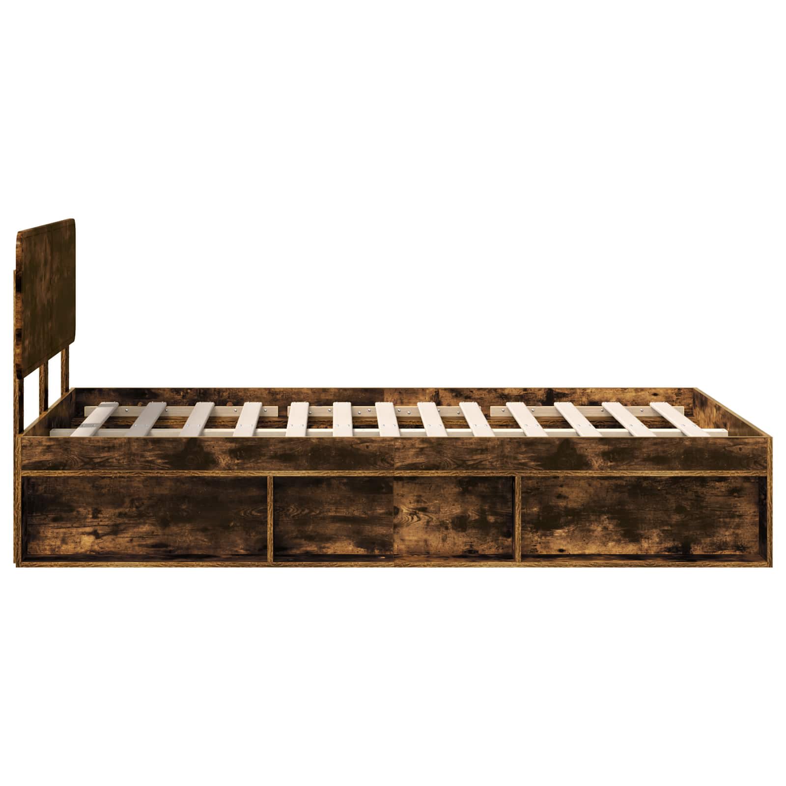 Bedframe Gerookt eiken 120 x 190 cm Massief grenenhout is nu te koop bij PeponiXL, paradijselijk wonen!