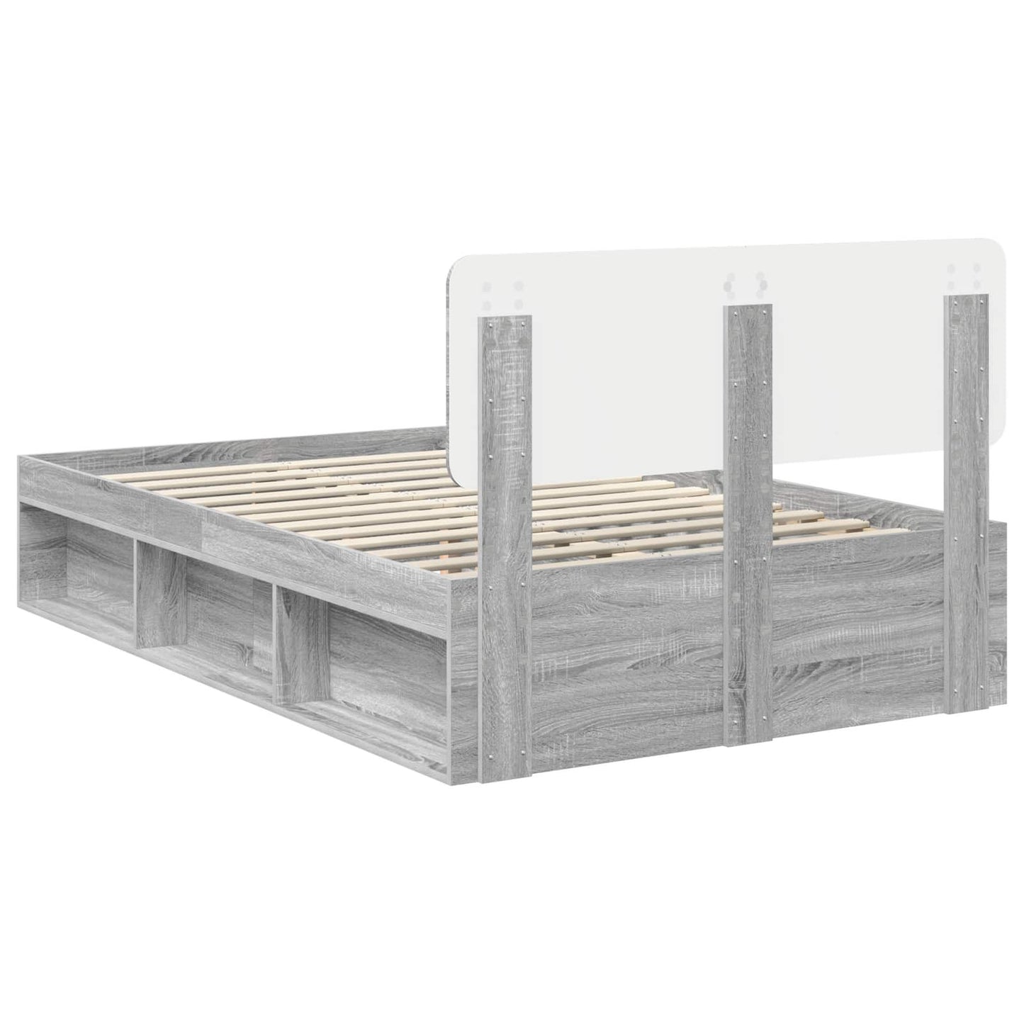 Bedframe Grijs Sonoma 120 x 190 cm Massief grenenhout is nu te koop bij PeponiXL, paradijselijk wonen!