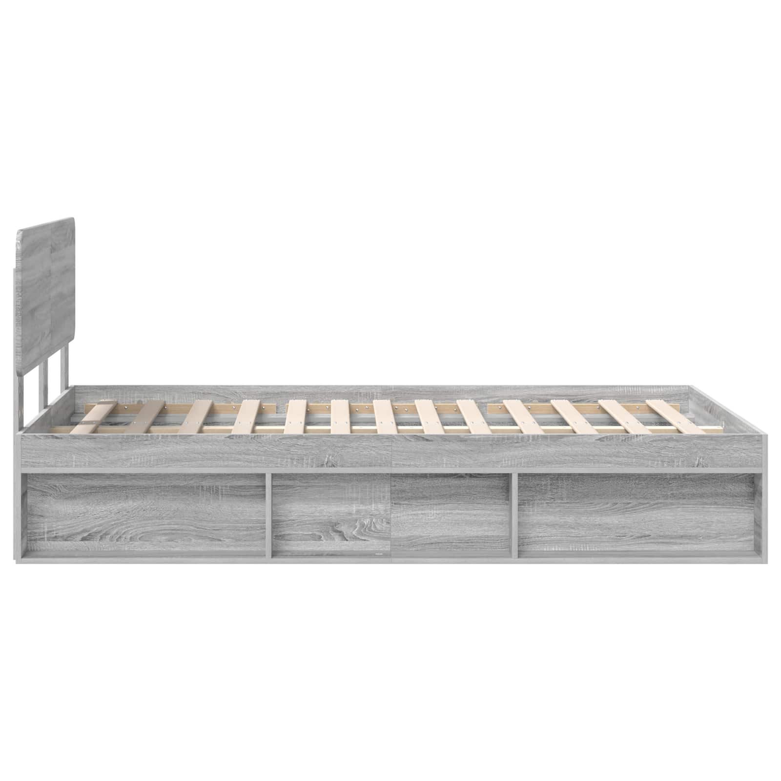 Bedframe Grijs Sonoma 120 x 190 cm Massief grenenhout is nu te koop bij PeponiXL, paradijselijk wonen!