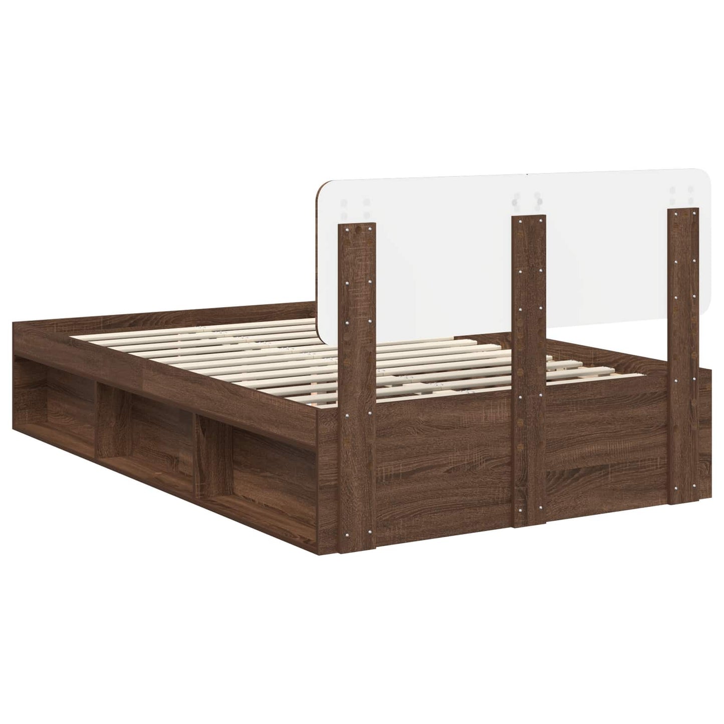 Bedframe Bruin Eiken 120 x 190 cm Massief grenenhout is nu te koop bij PeponiXL, paradijselijk wonen!