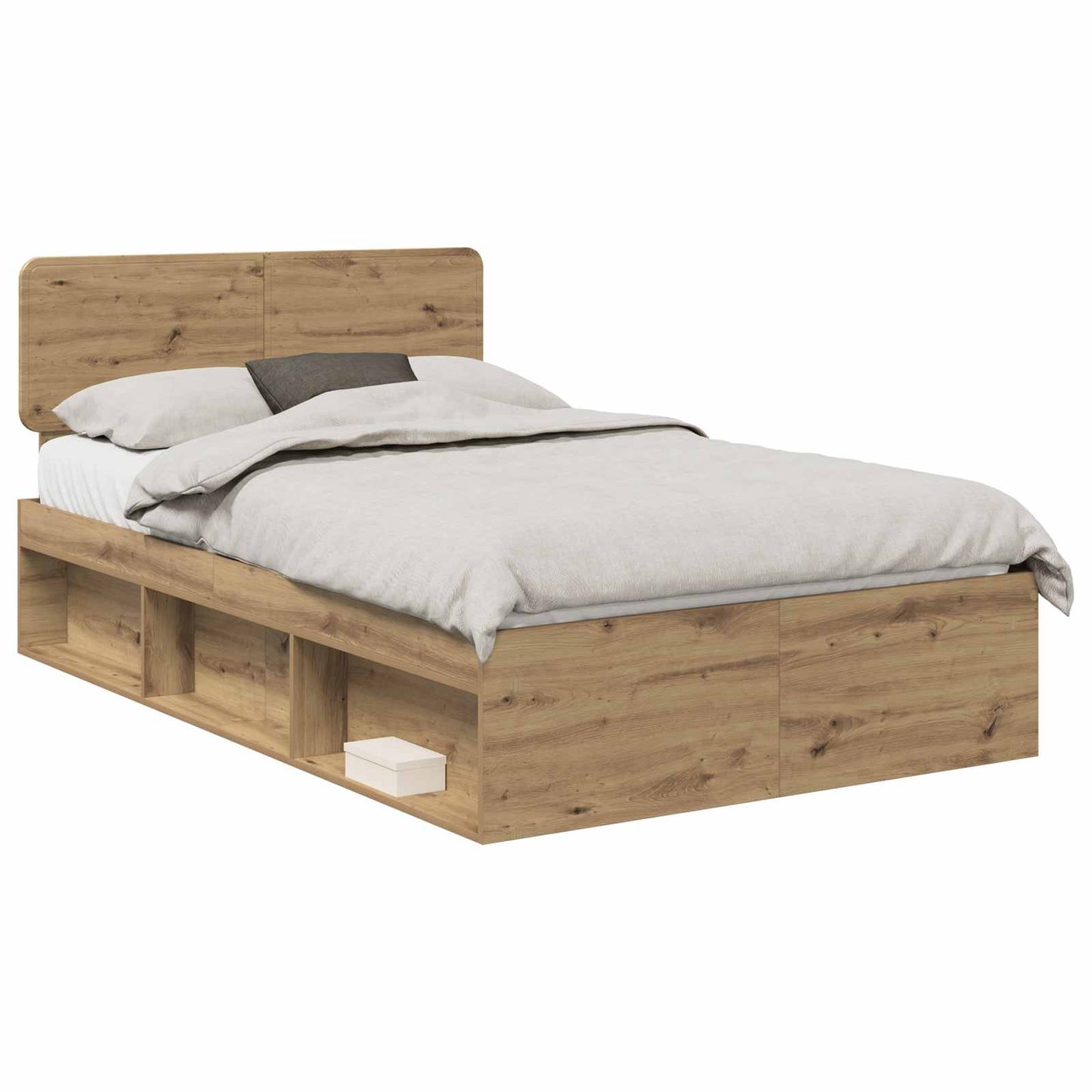 Bedframe Ambachtelijk eiken 120 x 190 cm Massief grenenhout is nu te koop bij PeponiXL, paradijselijk wonen!
