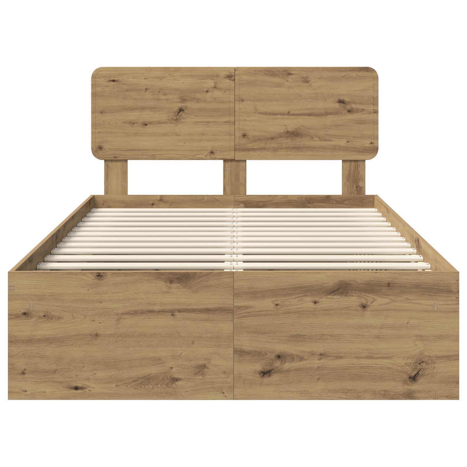 Bedframe Ambachtelijk eiken 120 x 190 cm Massief grenenhout is nu te koop bij PeponiXL, paradijselijk wonen!