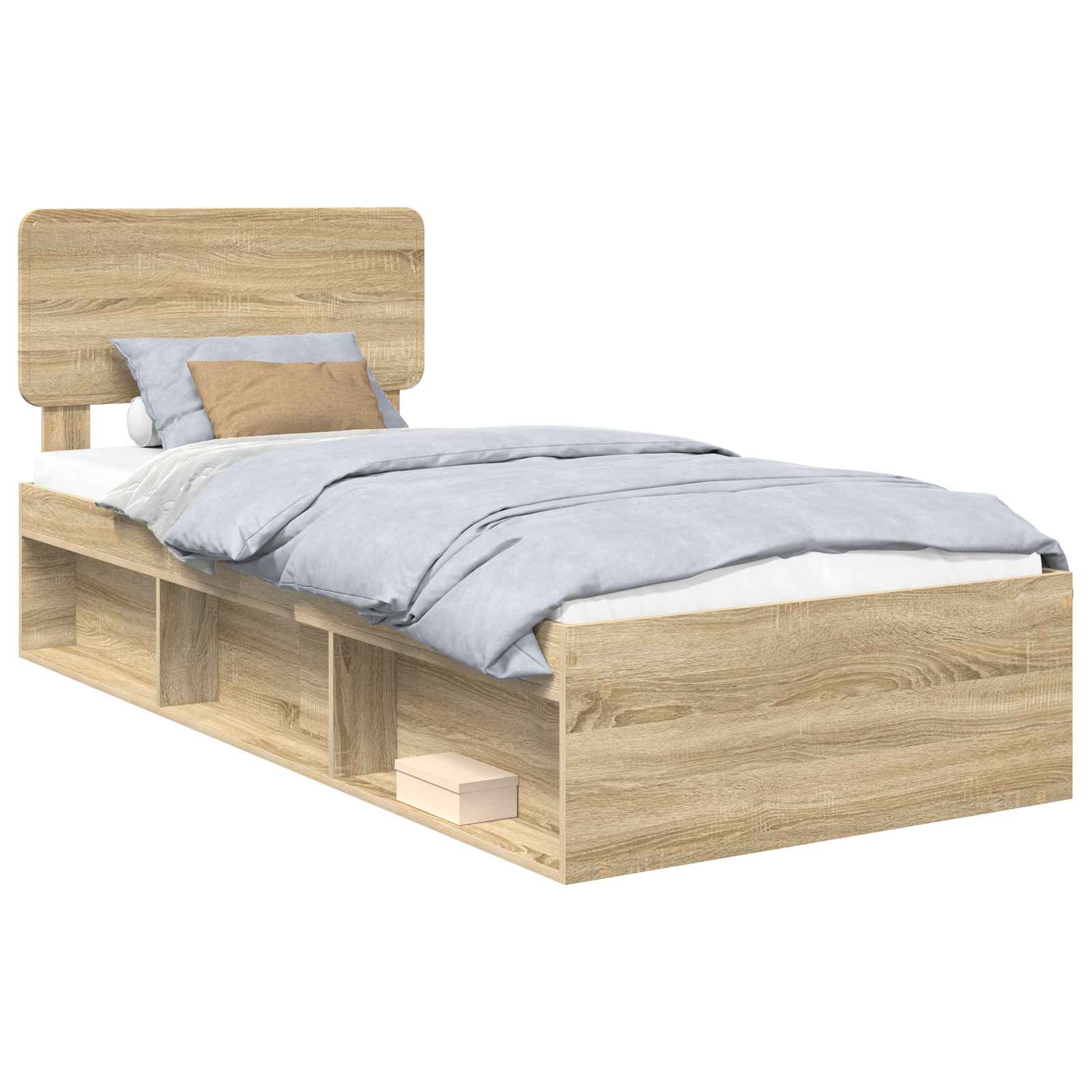 Bedframe met hoofdeinde Sonoma 100 x 200 cm Massief grenenhout is nu te koop bij PeponiXL, paradijselijk wonen!