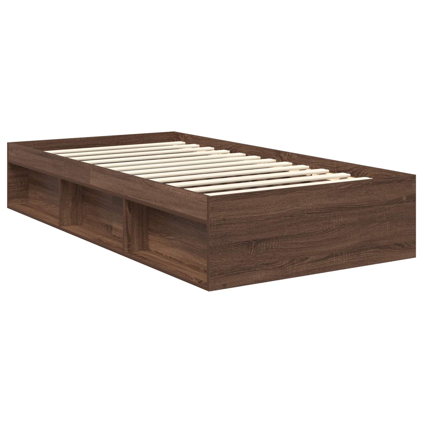 Bedframe Bruin Eiken 100 x 200 cm Massief grenenhout is nu te koop bij PeponiXL, paradijselijk wonen!