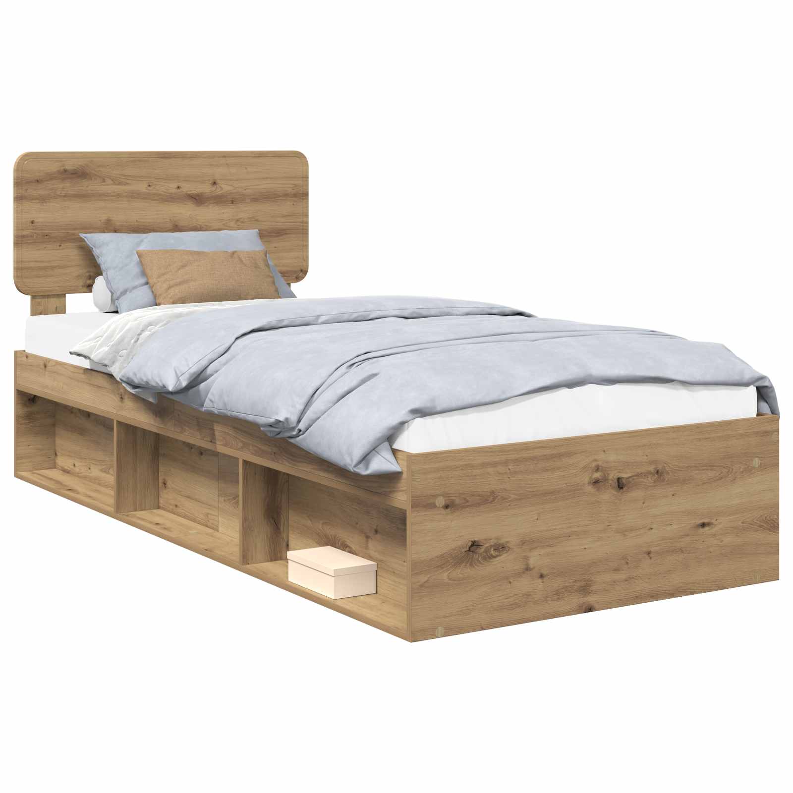 Bedframe Ambachtelijk eiken 100 x 200 cm Massief grenenhout is nu te koop bij PeponiXL, paradijselijk wonen!