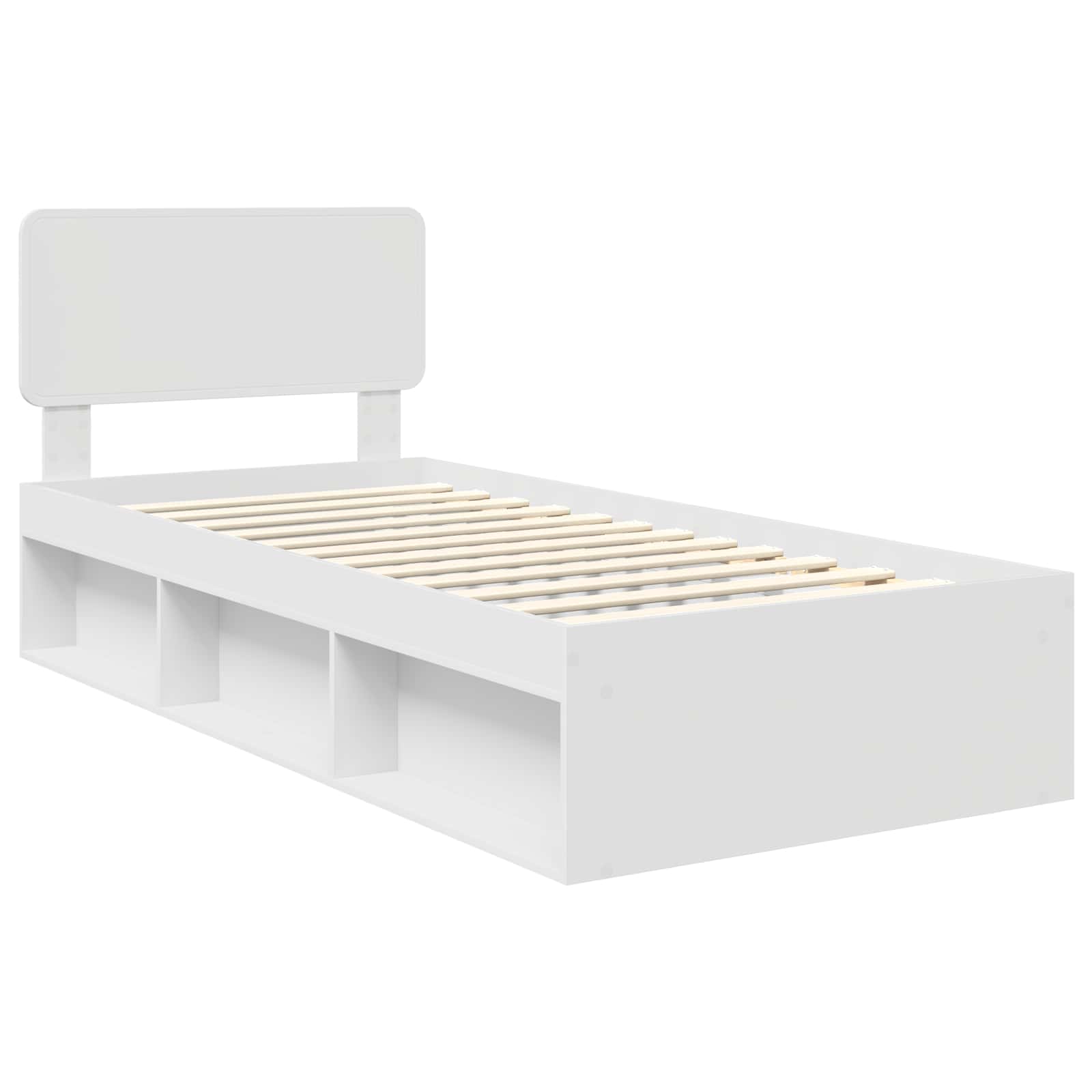 Bedframe met hoofdeinde Wit 90 x 200 cm Massief grenenhout is nu te koop bij PeponiXL, paradijselijk wonen!