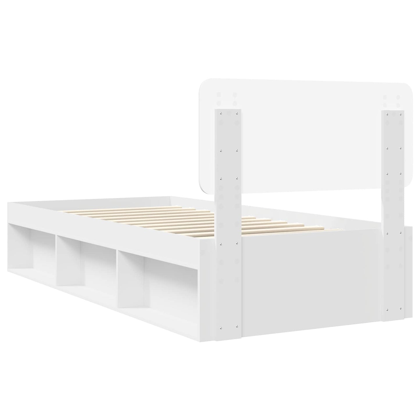 Bedframe met hoofdeinde Wit 90 x 200 cm Massief grenenhout is nu te koop bij PeponiXL, paradijselijk wonen!