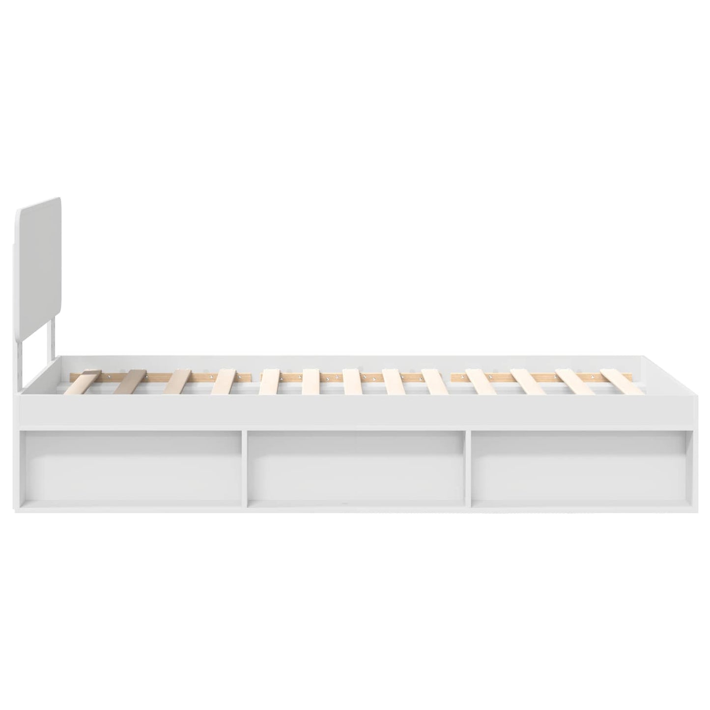 Bedframe met hoofdeinde Wit 90 x 200 cm Massief grenenhout is nu te koop bij PeponiXL, paradijselijk wonen!