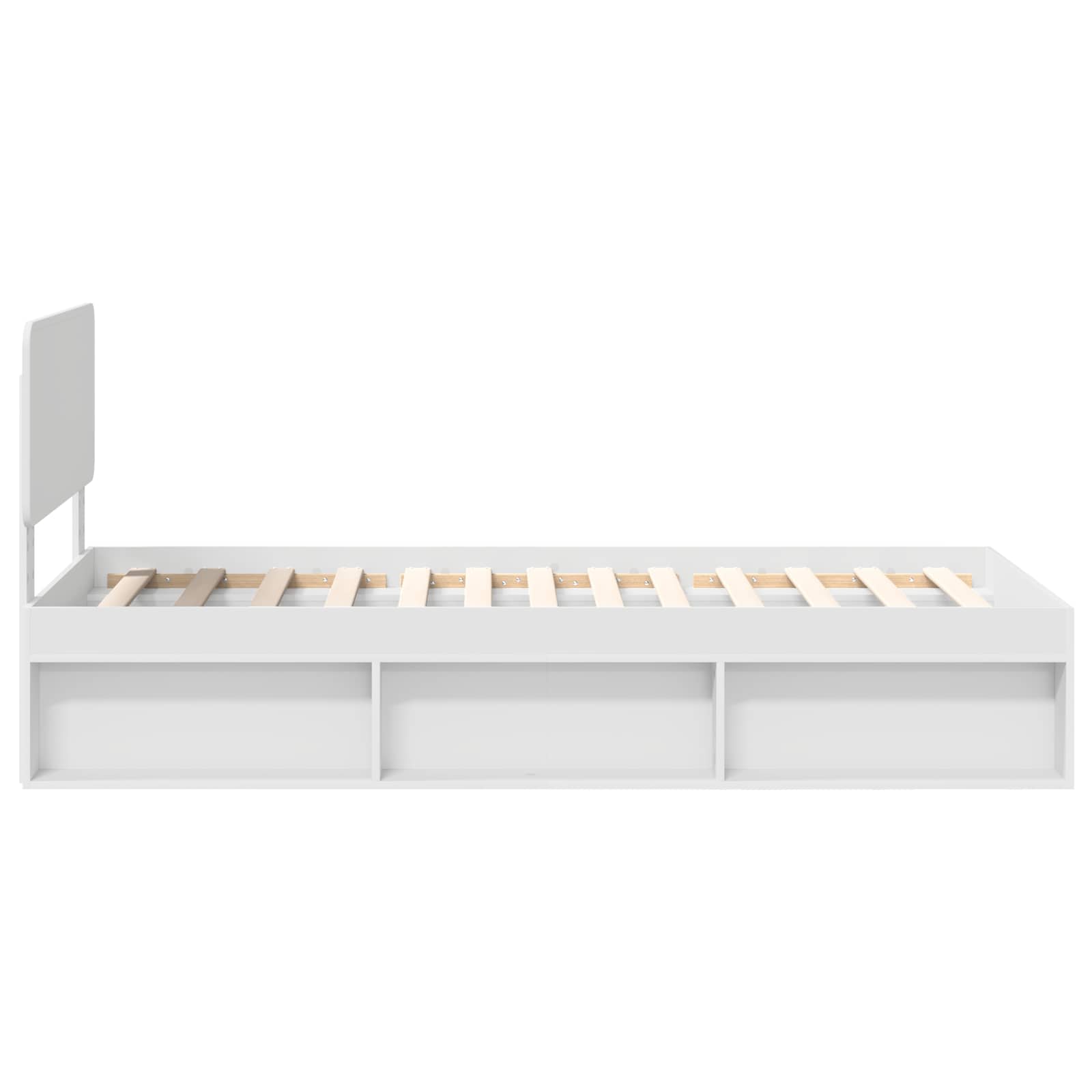 Bedframe met hoofdeinde Wit 90 x 200 cm Massief grenenhout is nu te koop bij PeponiXL, paradijselijk wonen!