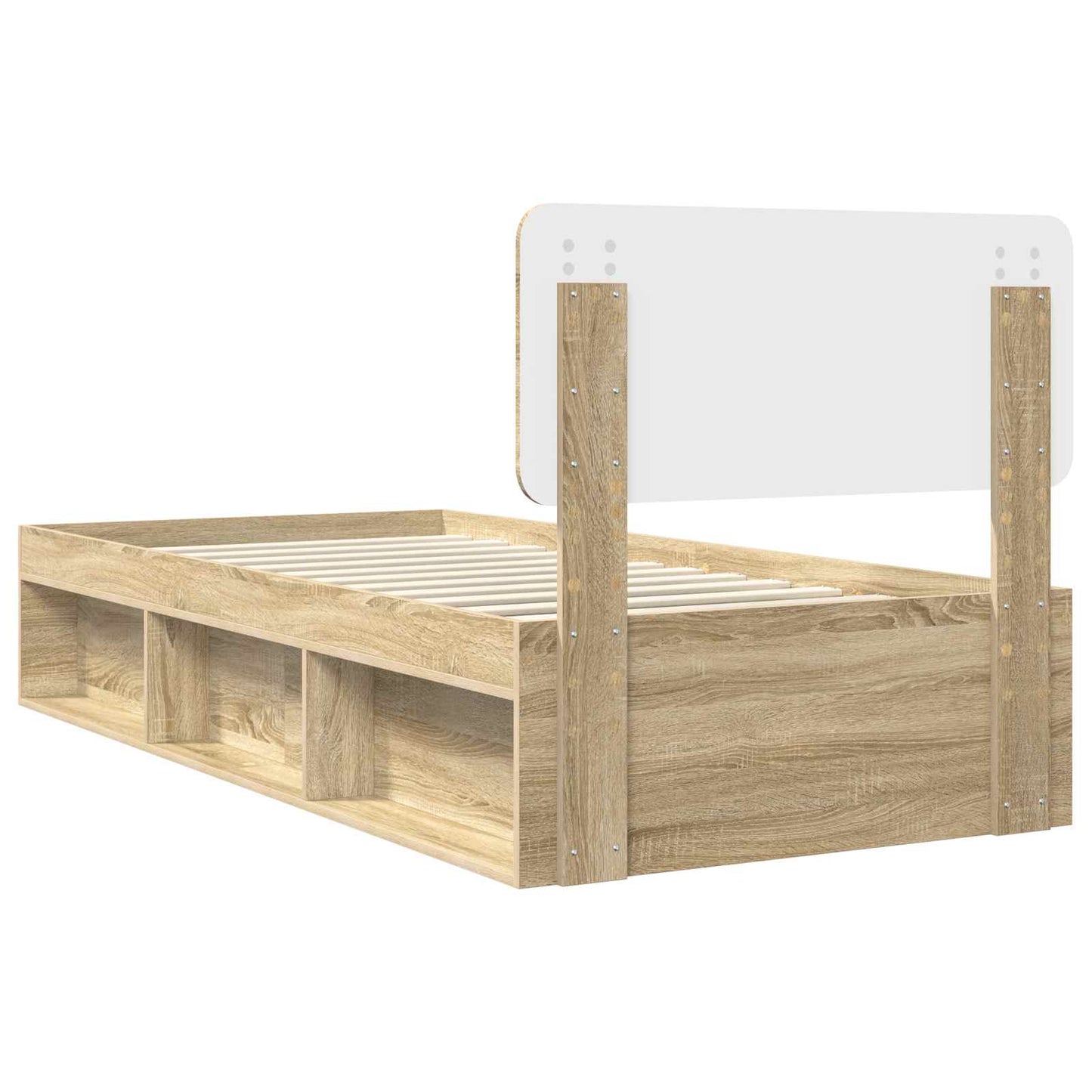 Bedframe Sonoma Eiken 90 x 200 cm Massief grenenhout is nu te koop bij PeponiXL, paradijselijk wonen!