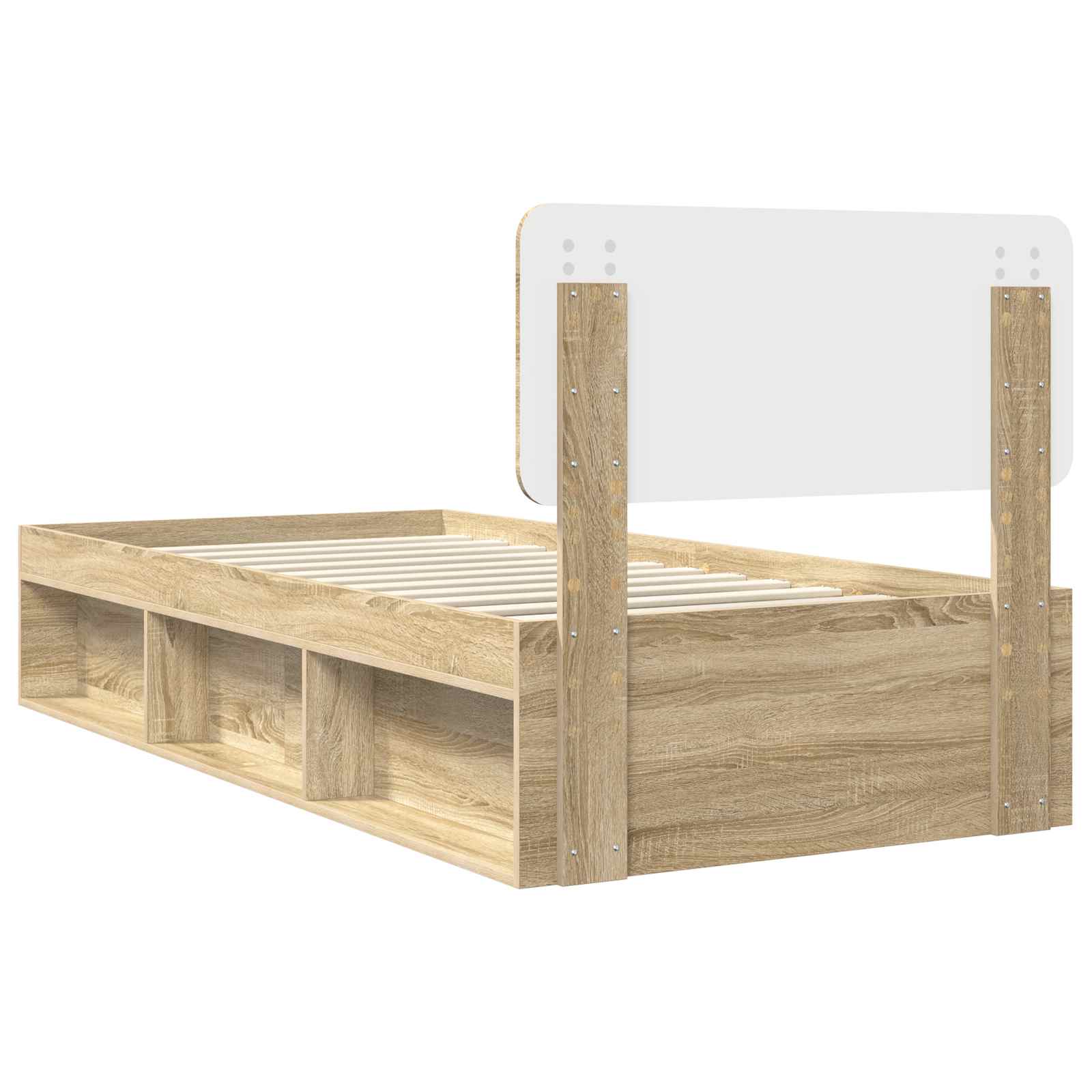 Bedframe Sonoma Eiken 90 x 200 cm Massief grenenhout is nu te koop bij PeponiXL, paradijselijk wonen!