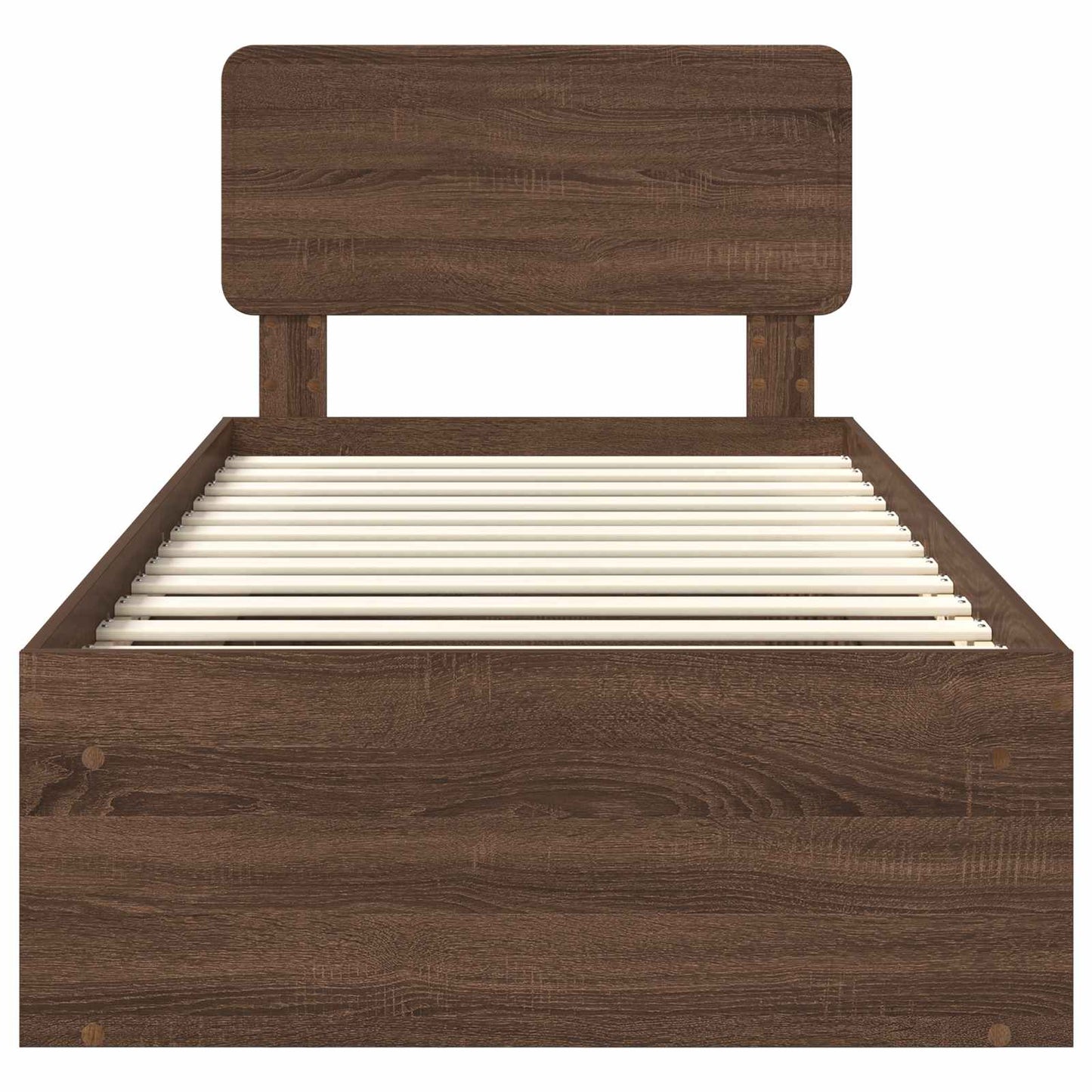 Bedframe Bruin Eiken 90 x 190 cm Massief grenenhout is nu te koop bij PeponiXL, paradijselijk wonen!