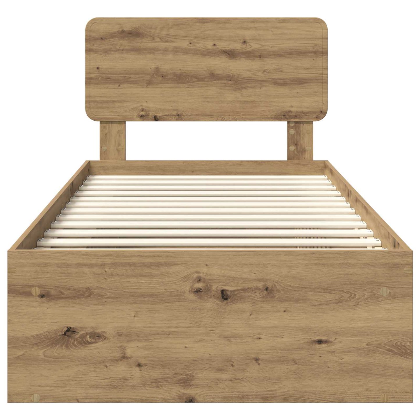 Bedframe Ambachtelijk eiken 90 x 190 cm Massief grenenhout is nu te koop bij PeponiXL, paradijselijk wonen!