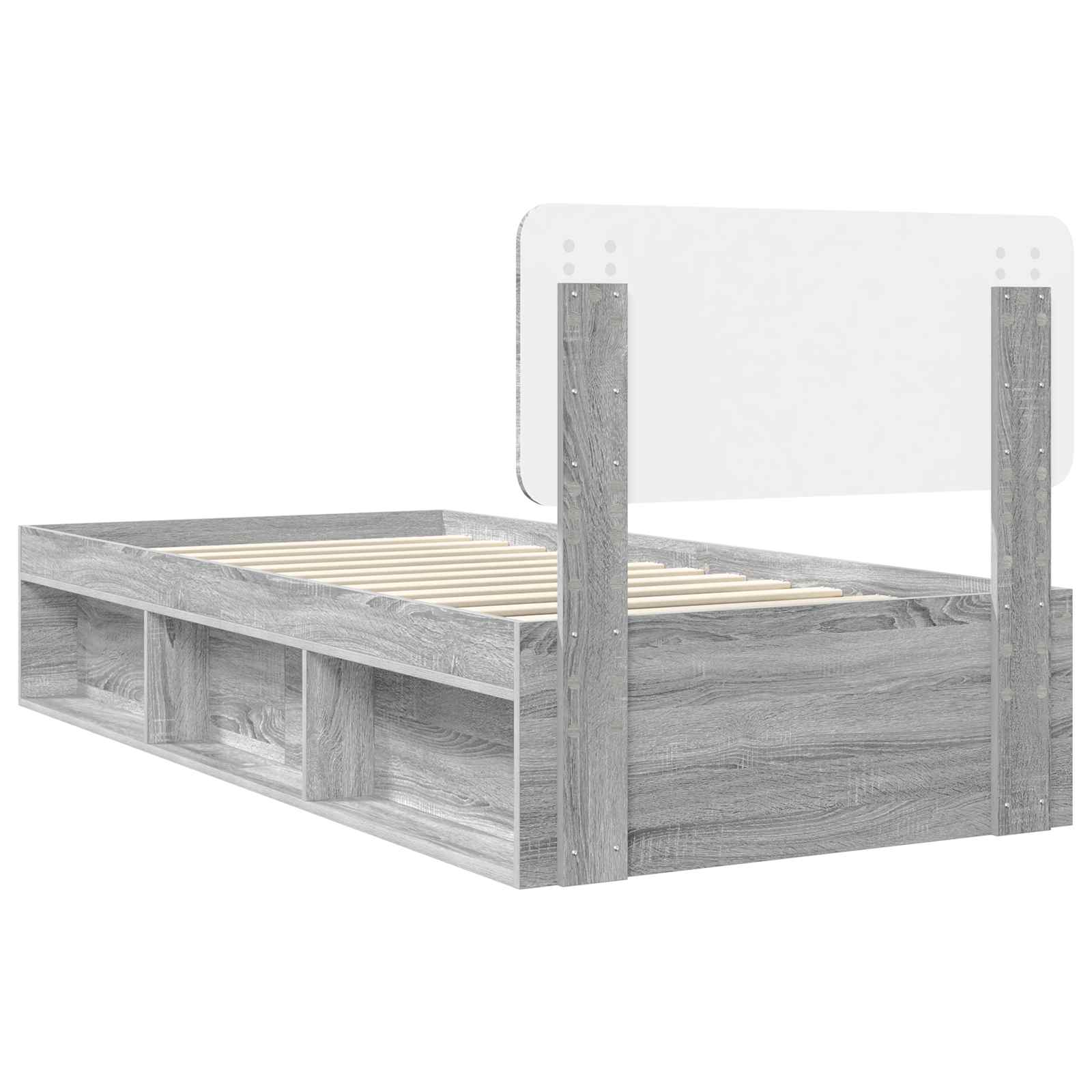 Bedframe Grijs Sonoma 75 x 190 cm Massief grenenhout is nu te koop bij PeponiXL, paradijselijk wonen!