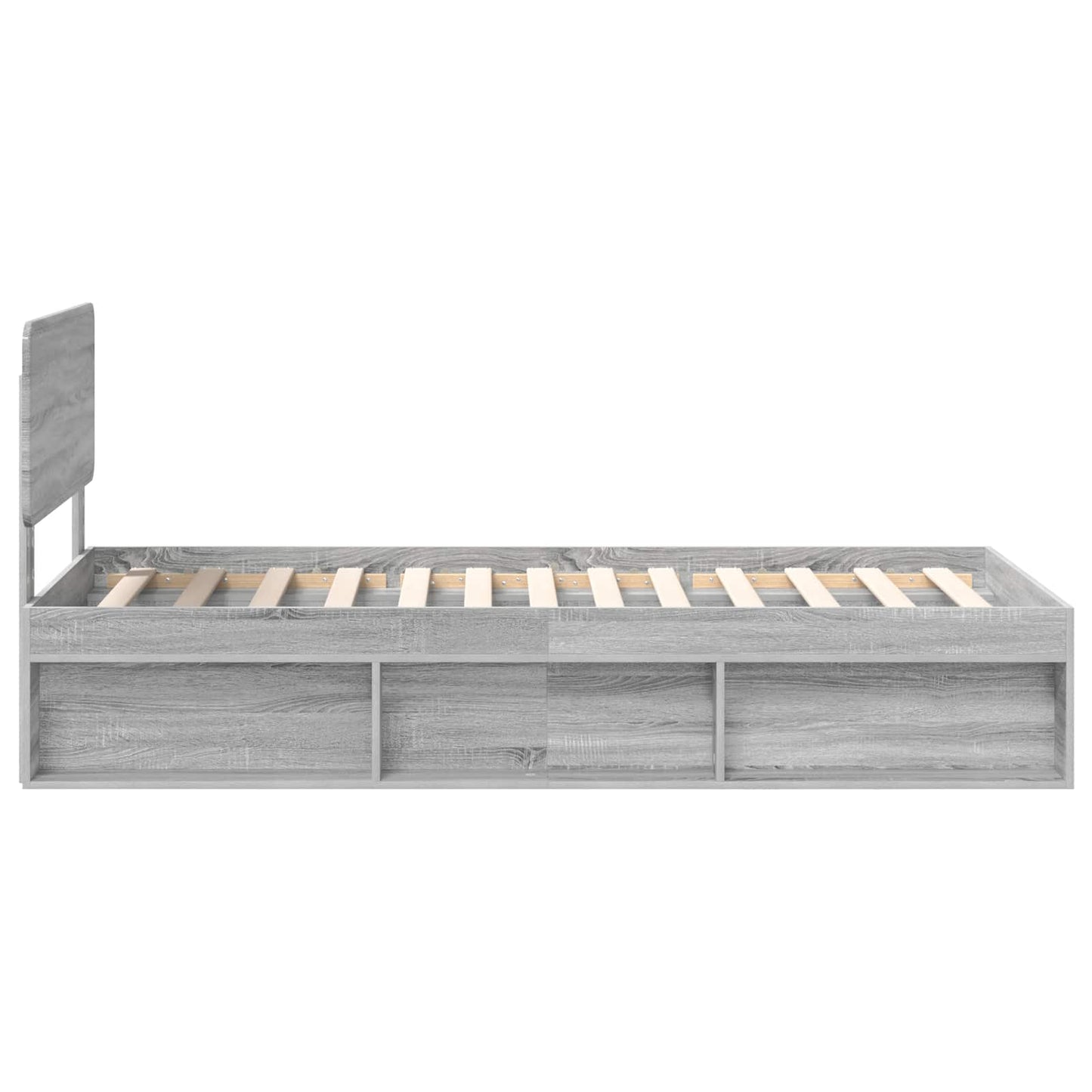 Bedframe Grijs Sonoma 75 x 190 cm Massief grenenhout is nu te koop bij PeponiXL, paradijselijk wonen!