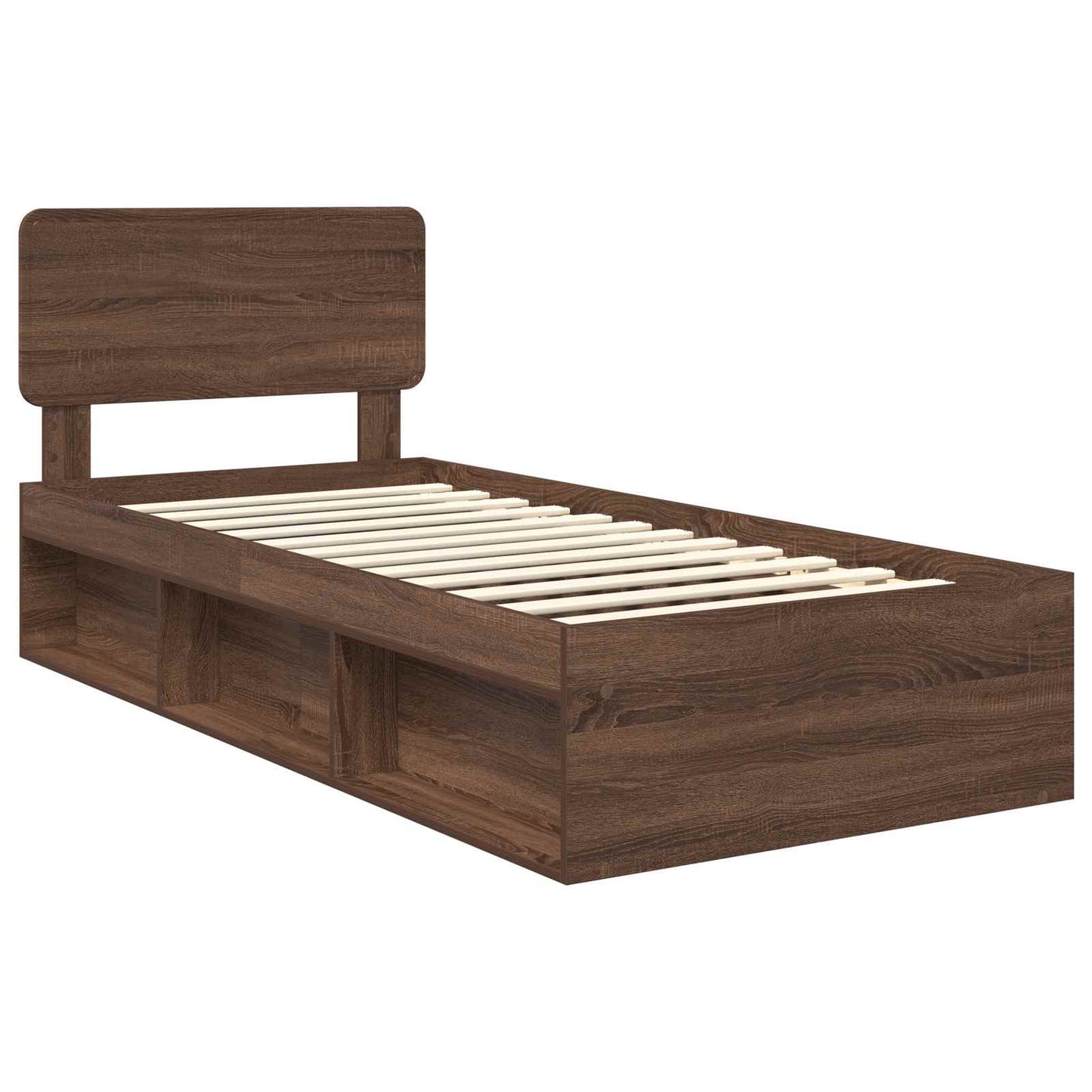 Bedframe Bruin Eiken 75 x 190 cm Massief grenenhout is nu te koop bij PeponiXL, paradijselijk wonen!