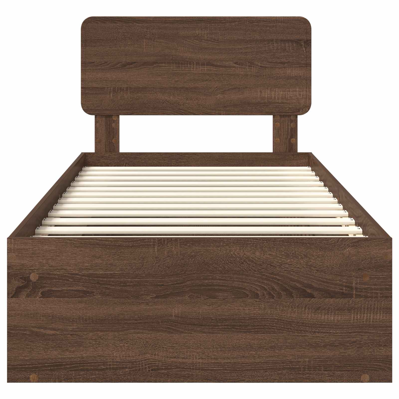 Bedframe Bruin Eiken 75 x 190 cm Massief grenenhout is nu te koop bij PeponiXL, paradijselijk wonen!