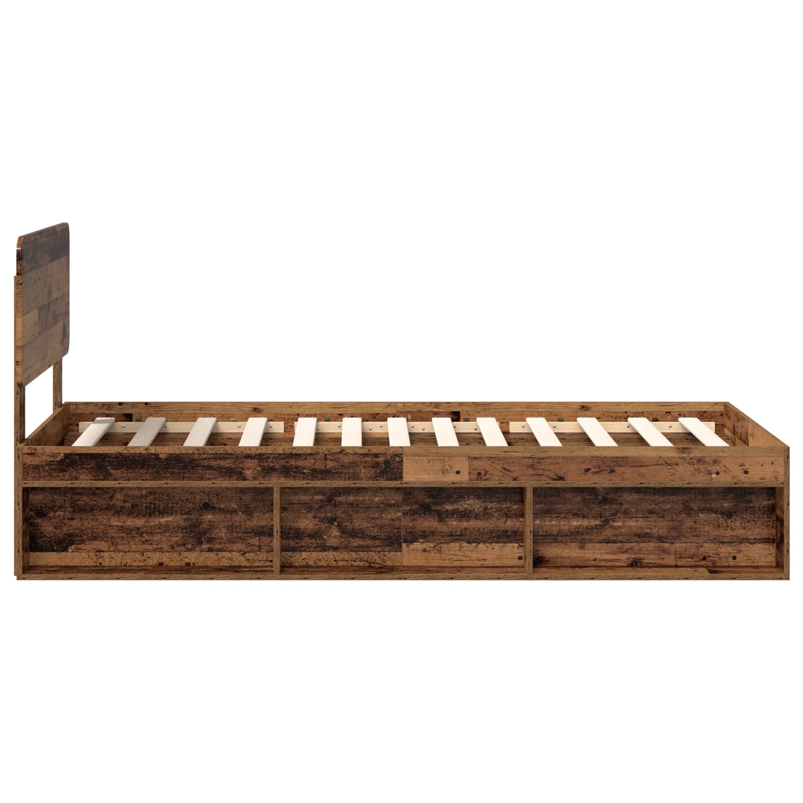 Bedframe met hoofdeinde Oudhout 75 x 190 cm Massief grenenhout is nu te koop bij PeponiXL, paradijselijk wonen!