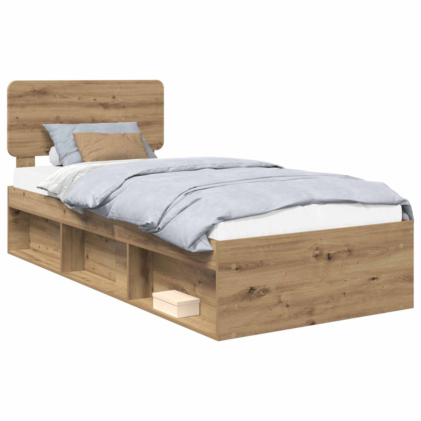 Bedframe Ambachtelijk eiken 75 x 190 cm Massief grenenhout is nu te koop bij PeponiXL, paradijselijk wonen!