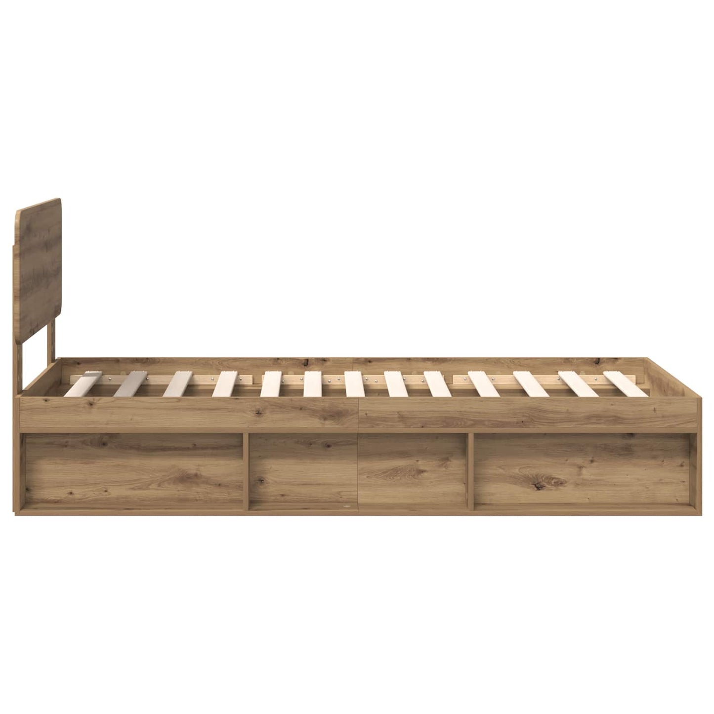 Bedframe Ambachtelijk eiken 75 x 190 cm Massief grenenhout is nu te koop bij PeponiXL, paradijselijk wonen!