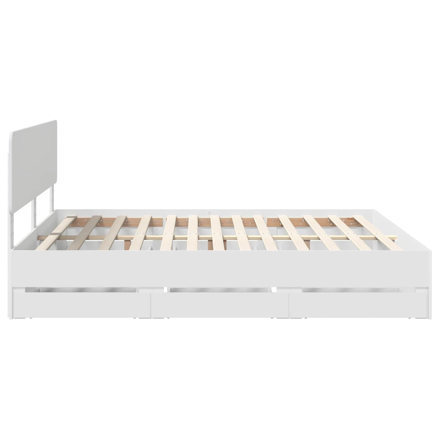 Bedframe met lade Wit 200 x 200 cm Geconstrueerd hout is nu te koop bij PeponiXL, paradijselijk wonen!