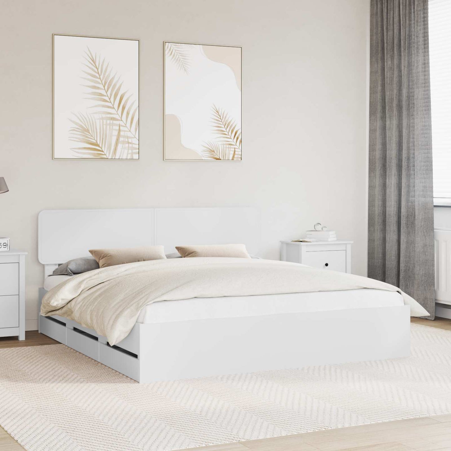 Bedframe met lade Wit 180 x 200 cm Geconstrueerd hout is nu te koop bij PeponiXL, paradijselijk wonen!