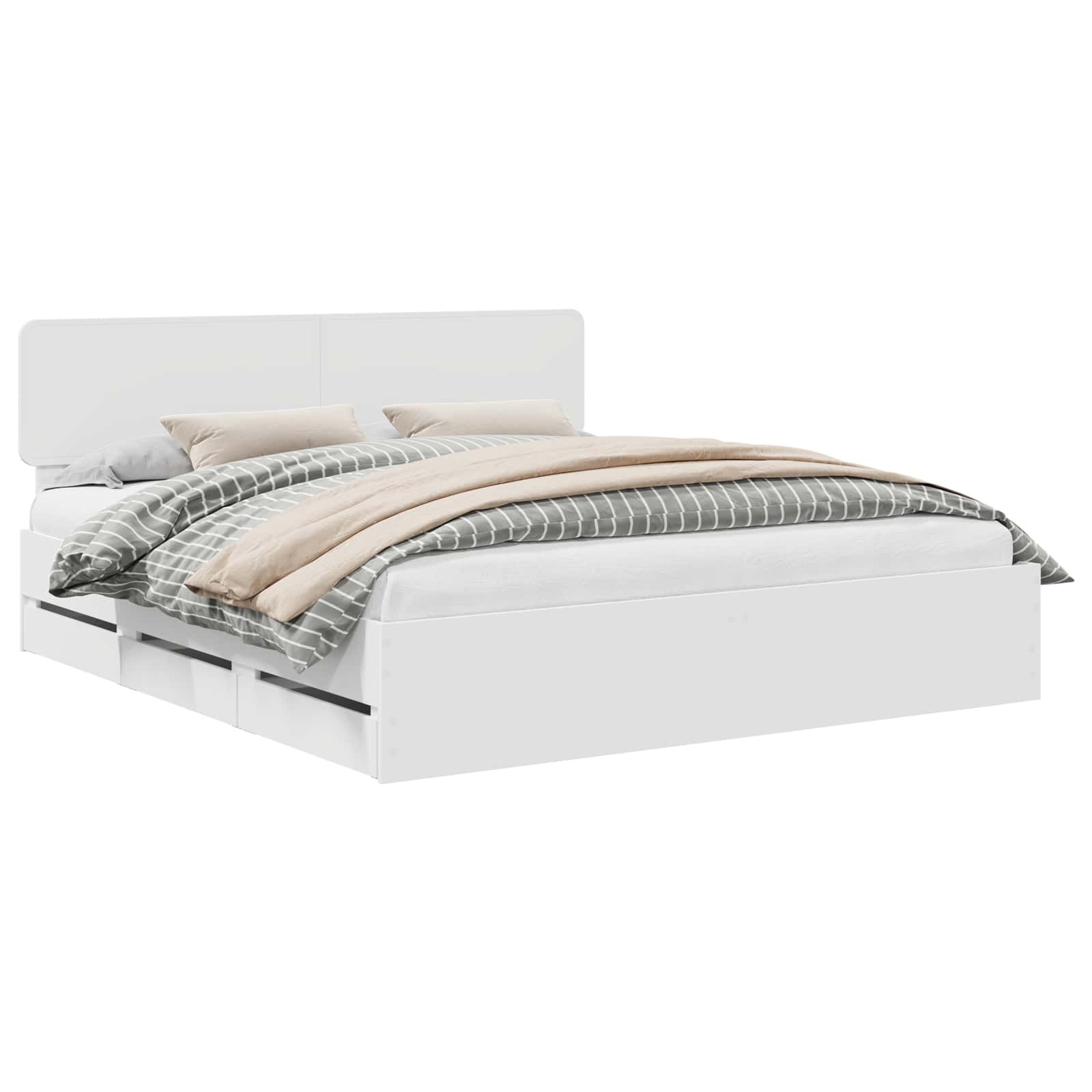 Bedframe met lade Wit 180 x 200 cm Geconstrueerd hout is nu te koop bij PeponiXL, paradijselijk wonen!