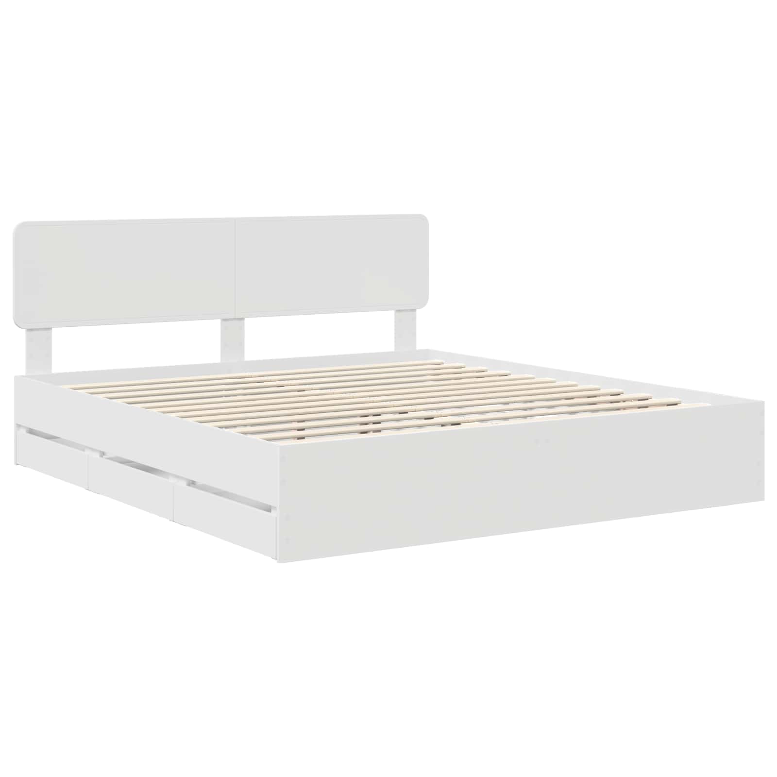 Bedframe met lade Wit 180 x 200 cm Geconstrueerd hout is nu te koop bij PeponiXL, paradijselijk wonen!