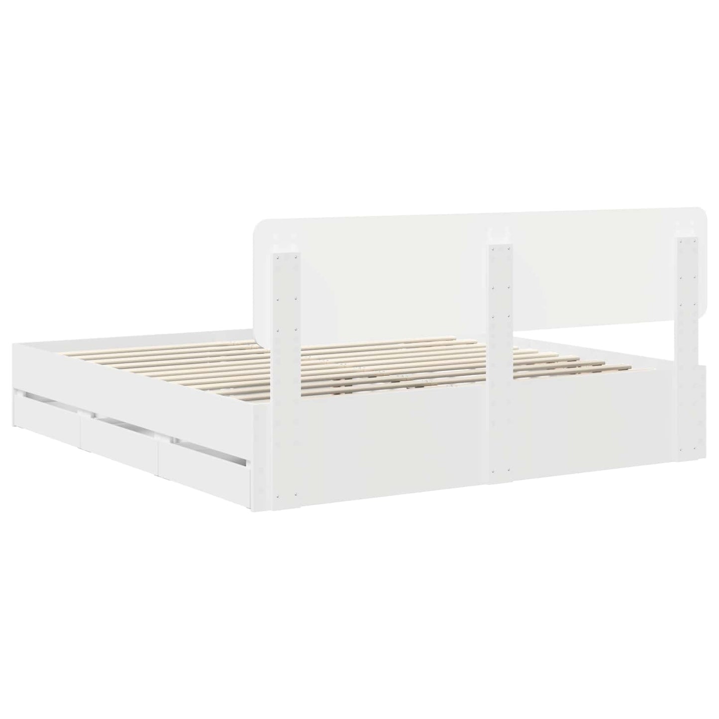 Bedframe met lade Wit 180 x 200 cm Geconstrueerd hout is nu te koop bij PeponiXL, paradijselijk wonen!