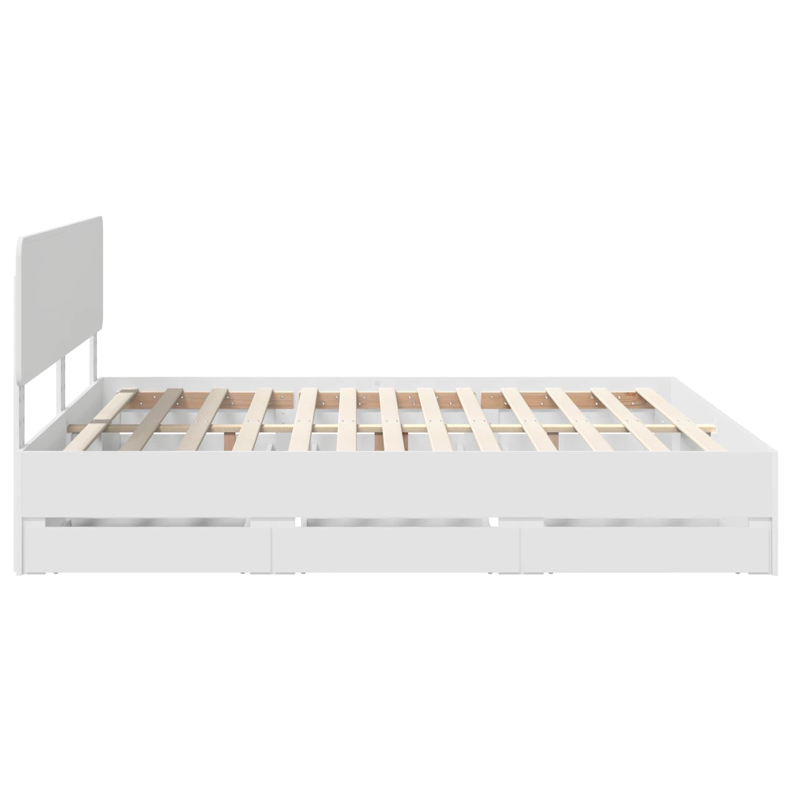 Bedframe met lade Wit 180 x 200 cm Geconstrueerd hout is nu te koop bij PeponiXL, paradijselijk wonen!