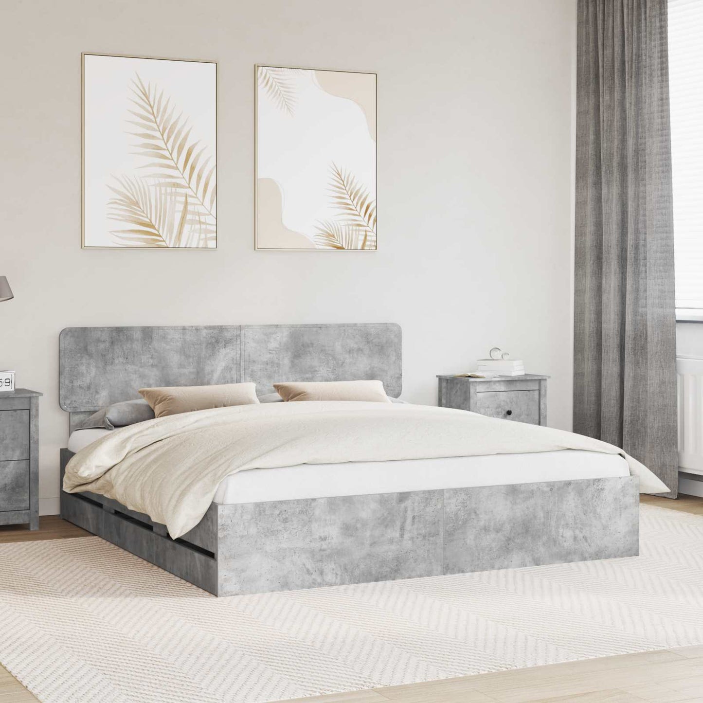 Bedframe met lade Beton Grijs 180 x 200 cm Geconstrueerd hout is nu te koop bij PeponiXL, paradijselijk wonen!