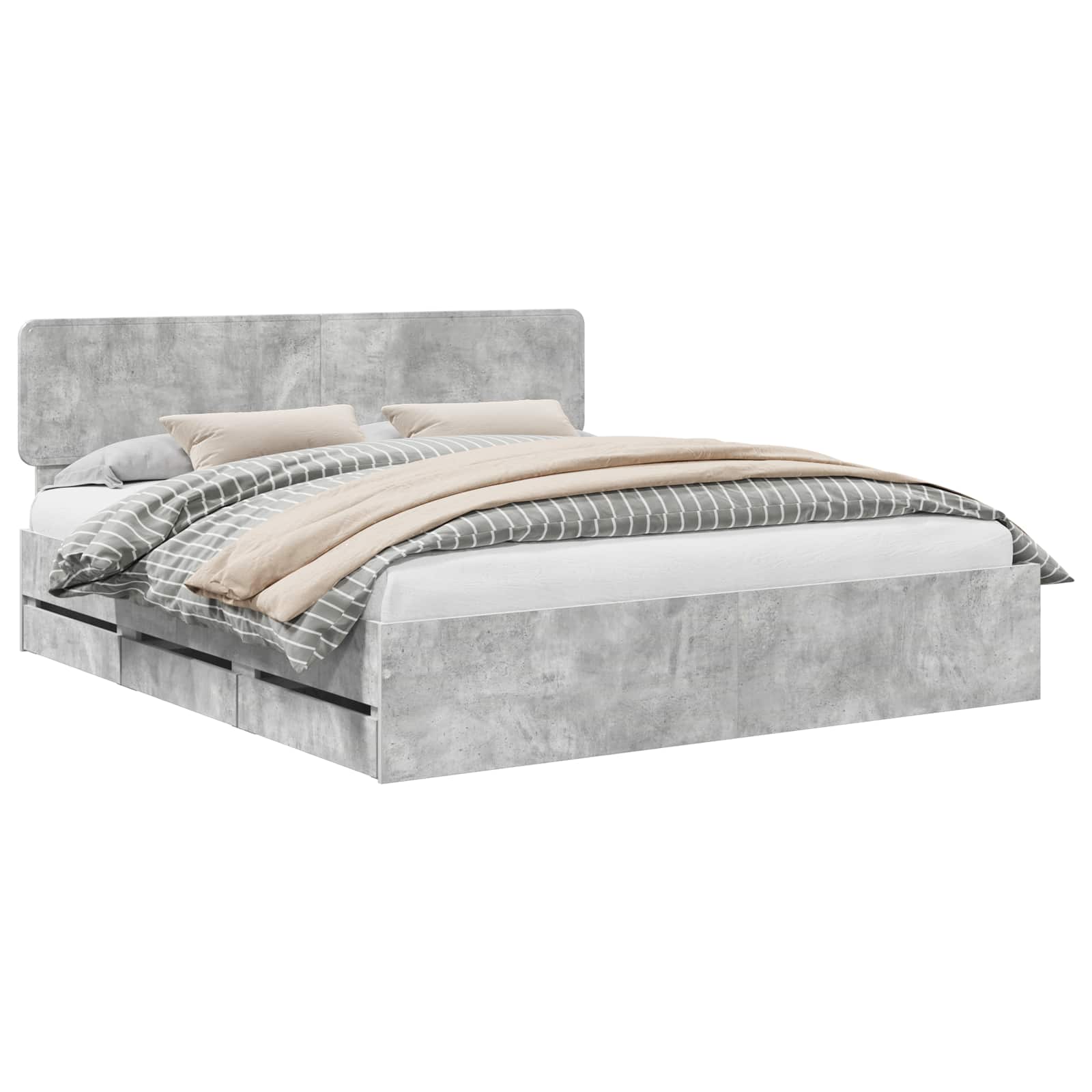 Bedframe met lade Beton Grijs 180 x 200 cm Geconstrueerd hout is nu te koop bij PeponiXL, paradijselijk wonen!