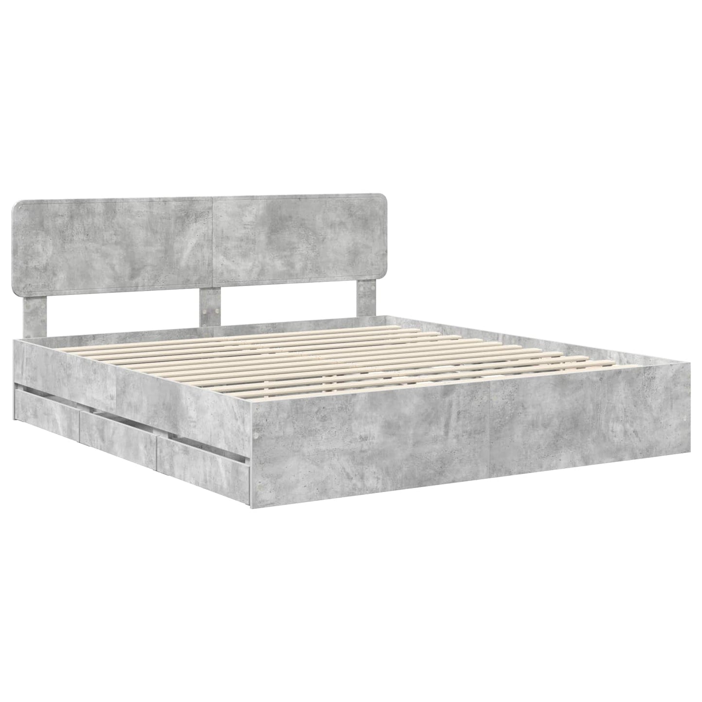 Bedframe met lade Beton Grijs 180 x 200 cm Geconstrueerd hout is nu te koop bij PeponiXL, paradijselijk wonen!