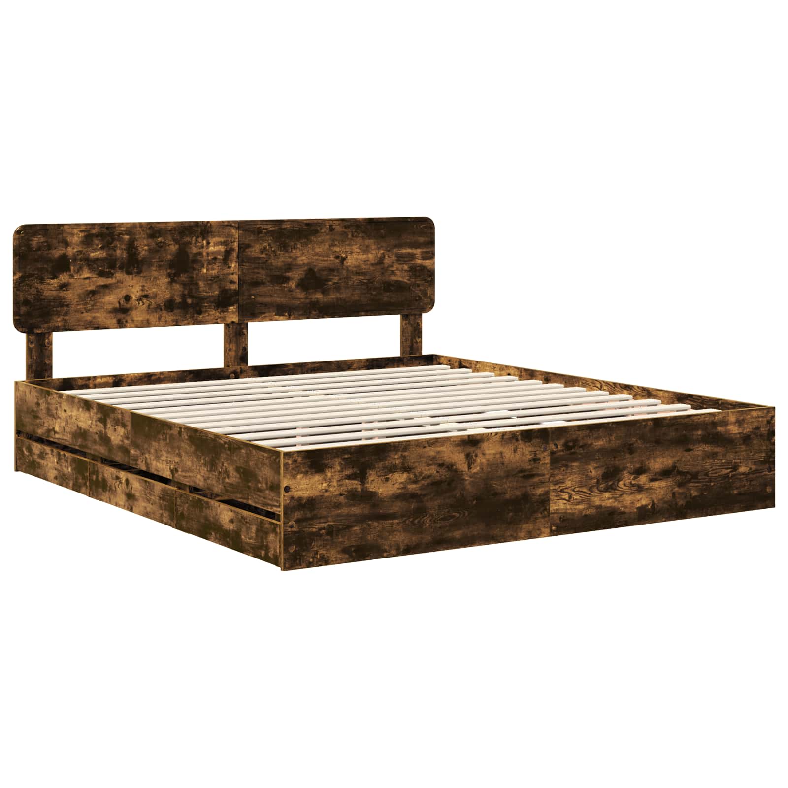 Bedframe met lade Gerookte Eik 180 x 200 cm Geconstrueerd hout is nu te koop bij PeponiXL, paradijselijk wonen!