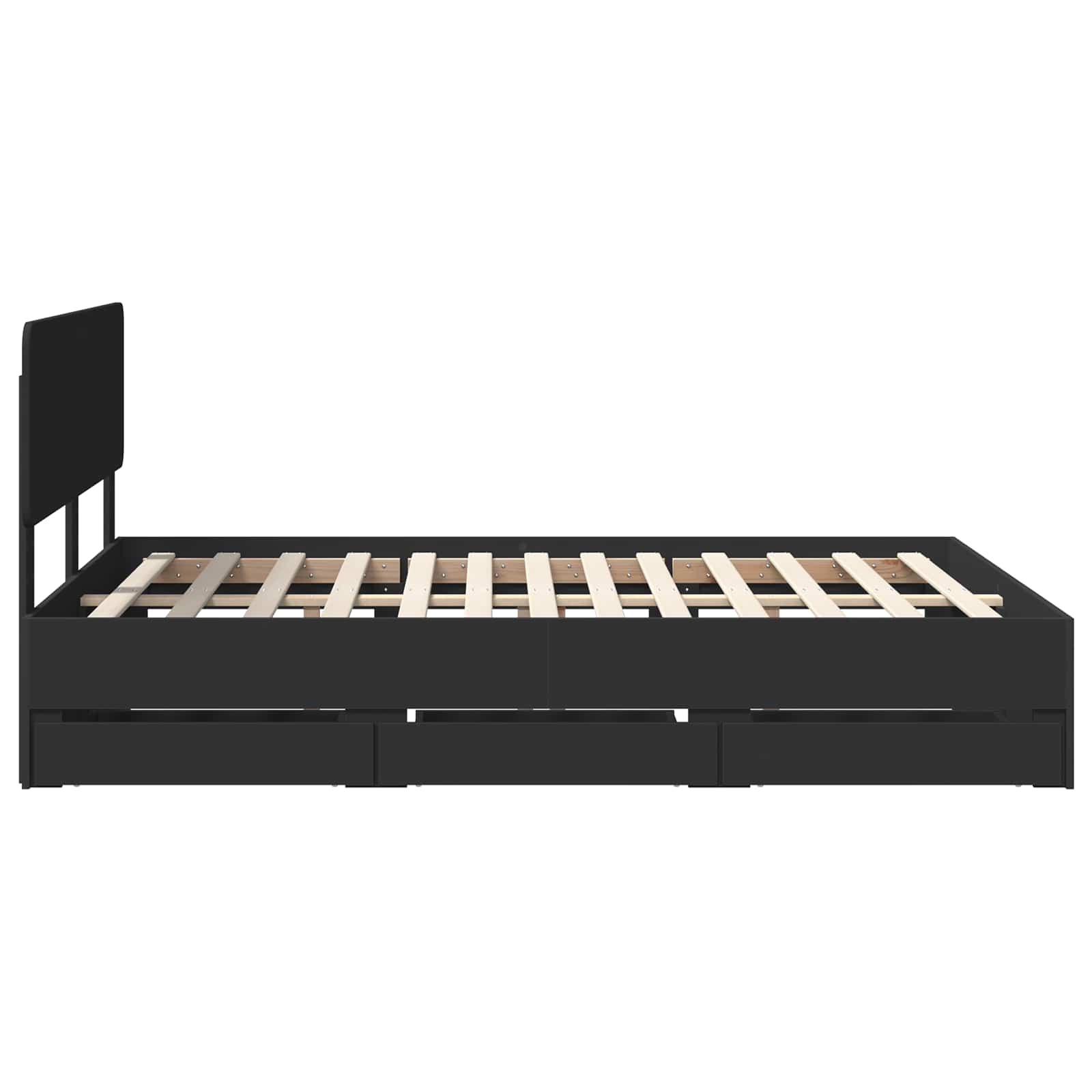 Bedframe met lade Zwart 160 x 200 cm Geconstrueerd hout is nu te koop bij PeponiXL, paradijselijk wonen!