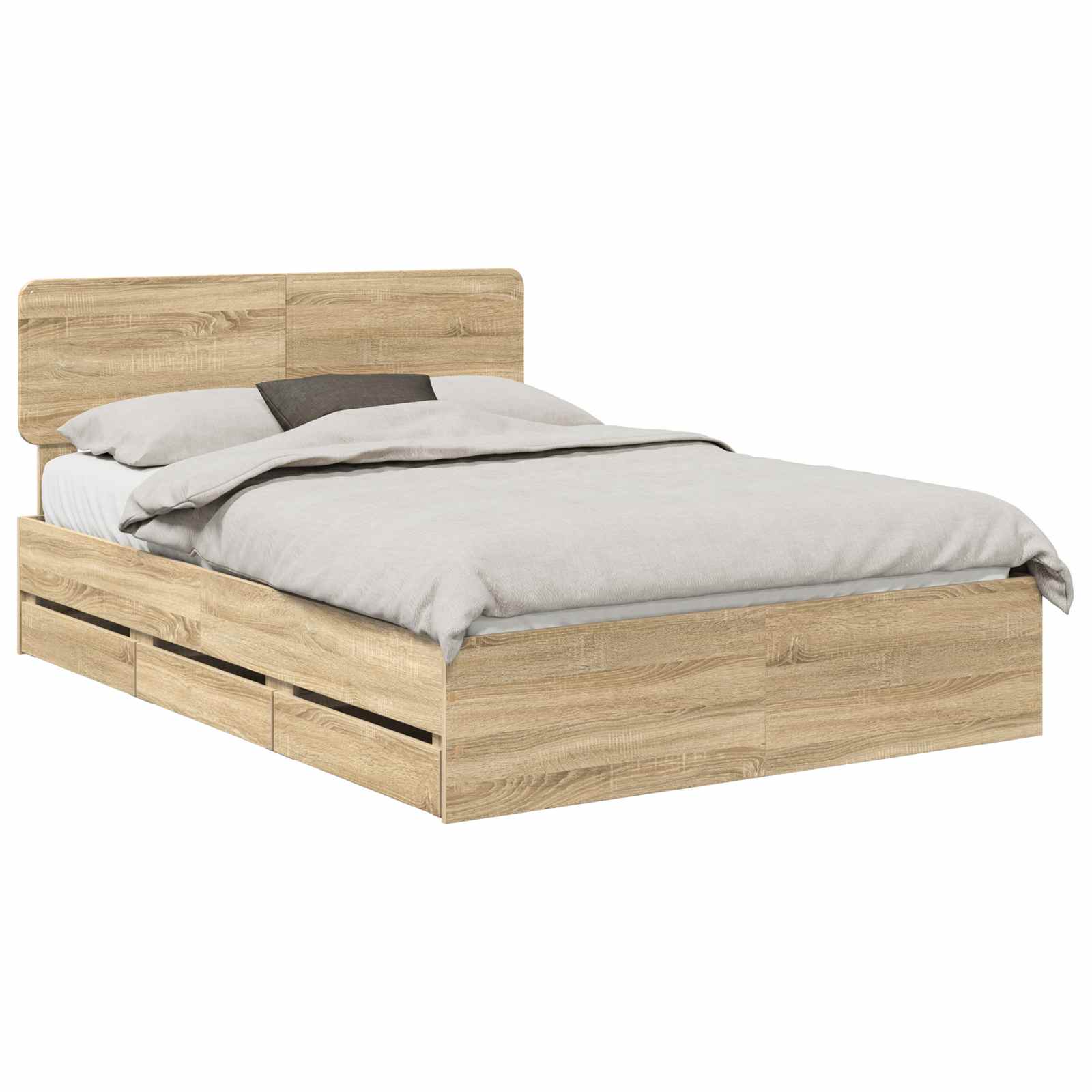 Bedframe met lade Sonoma Eiken 160 x 200 cm Geconstrueerd hout is nu te koop bij PeponiXL, paradijselijk wonen!